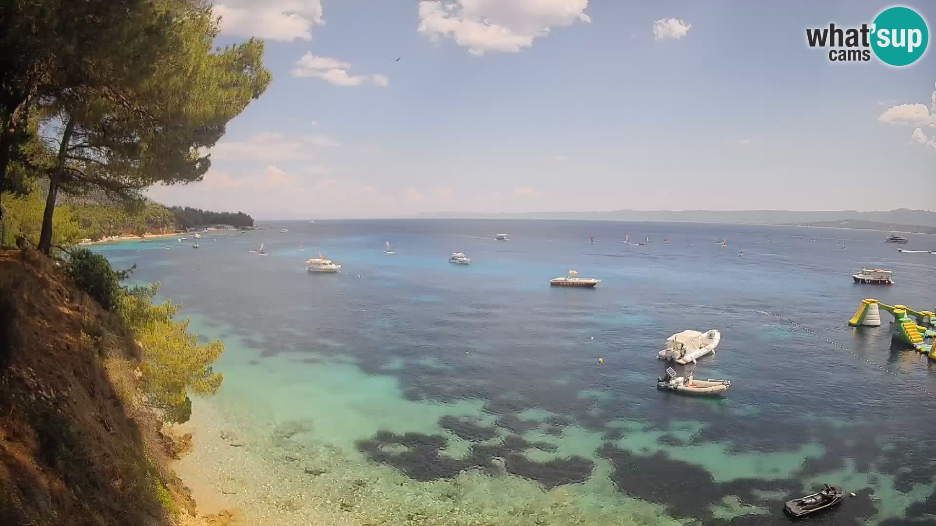 Spletna kamera Plaža Potočine Bol – Pogled v živo na plažo Borak, otok Brač