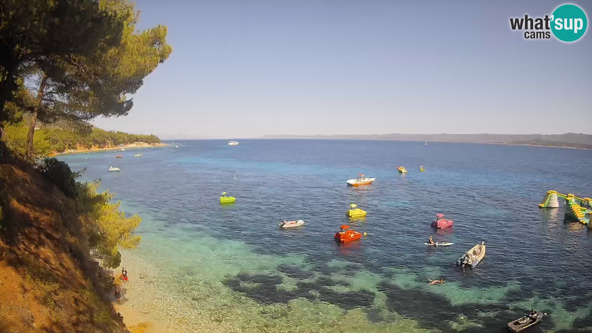 Spletna kamera Plaža Potočine Bol – Pogled v živo na plažo Borak, otok Brač