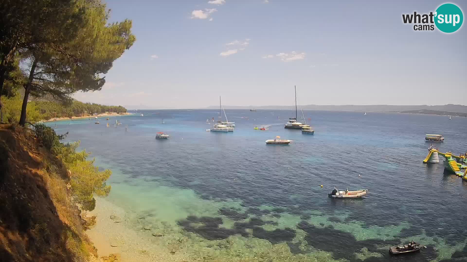Webcam Spiaggia Potočine Bol – Vista live sulla spiaggia Borak, Isola di Brač