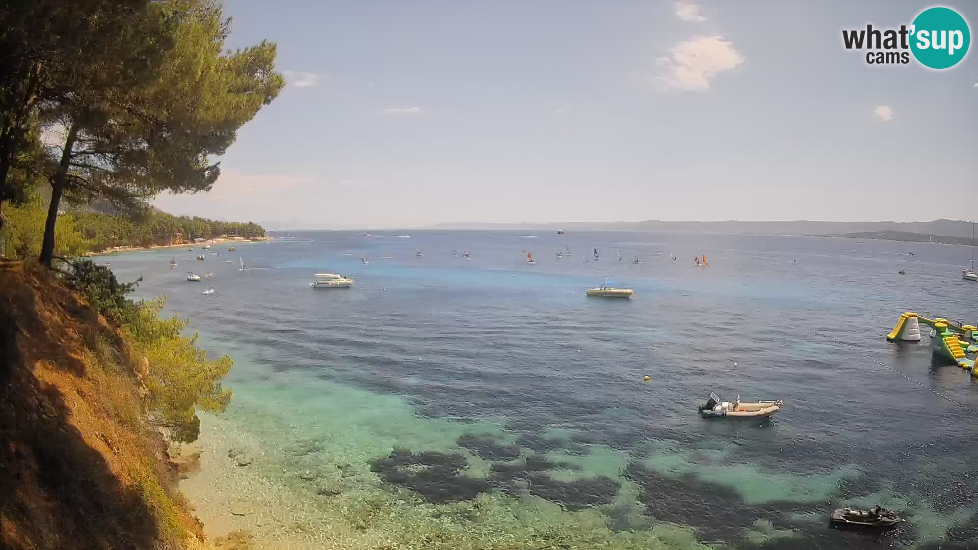 Spletna kamera Plaža Potočine Bol – Pogled v živo na plažo Borak, otok Brač