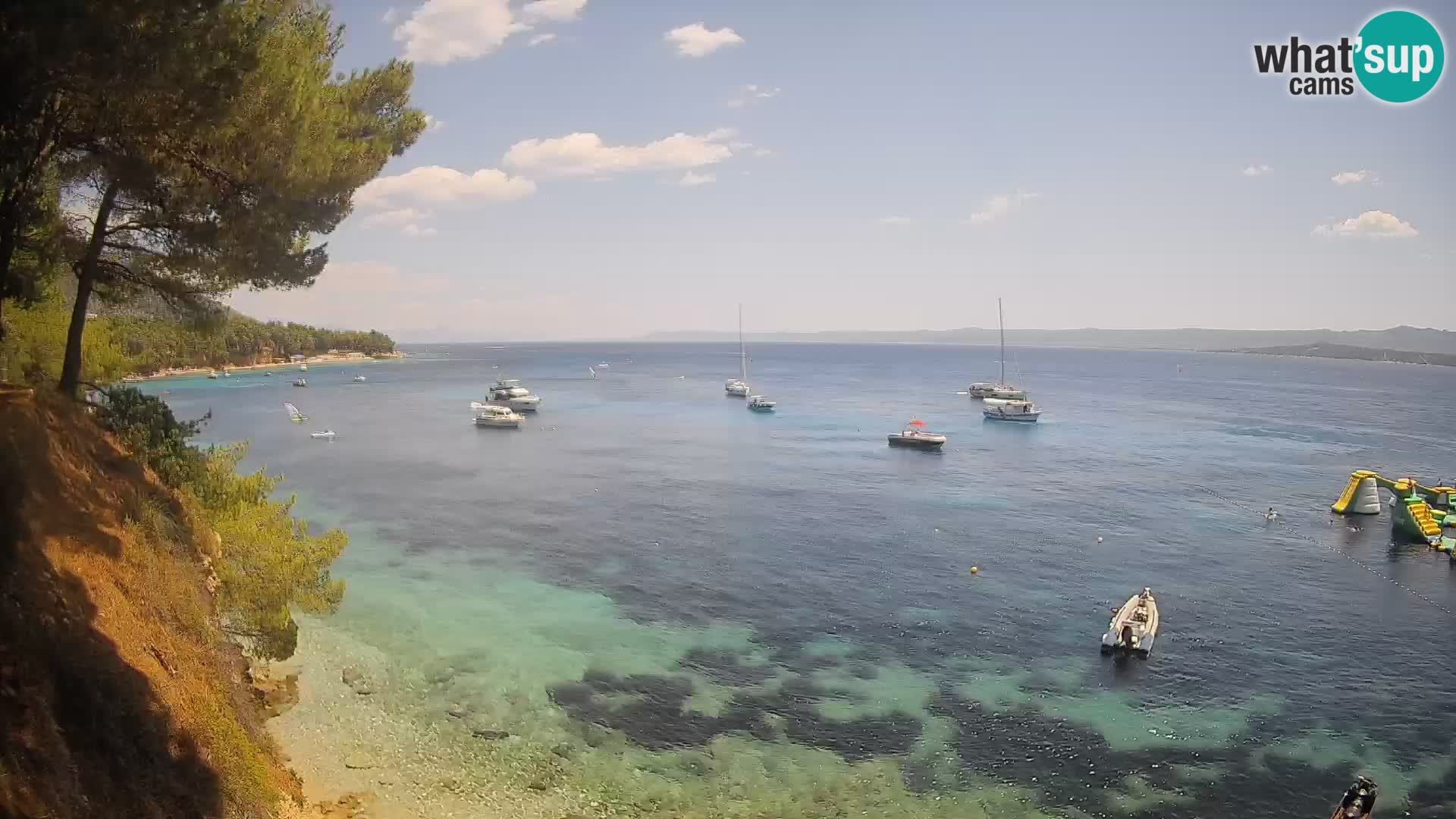 Spletna kamera Plaža Potočine Bol – Pogled v živo na plažo Borak, otok Brač