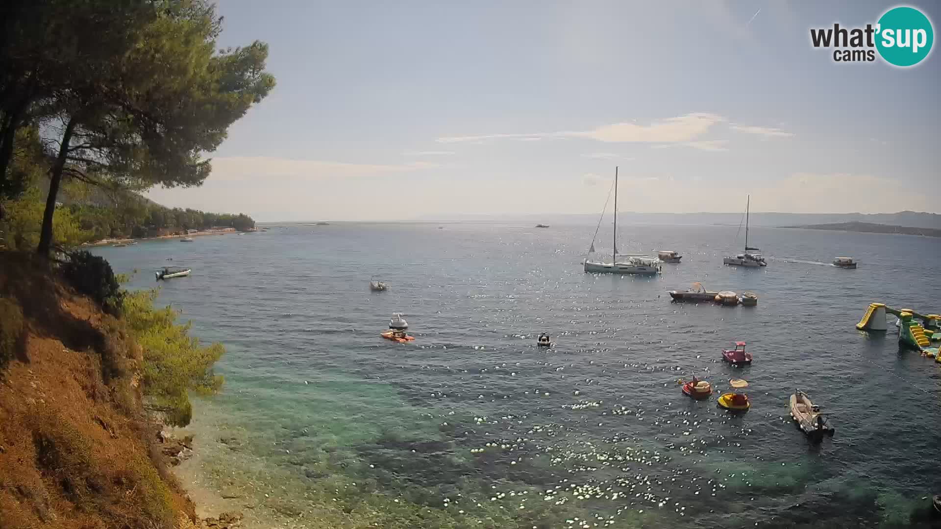 Webcam Spiaggia Potočine Bol – Vista live sulla spiaggia Borak, Isola di Brač