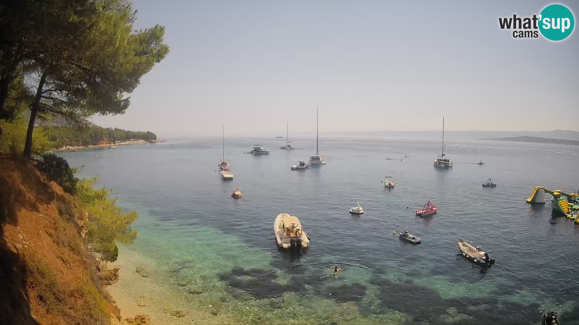 Webcam Spiaggia Potočine Bol – Vista live sulla spiaggia Borak, Isola di Brač