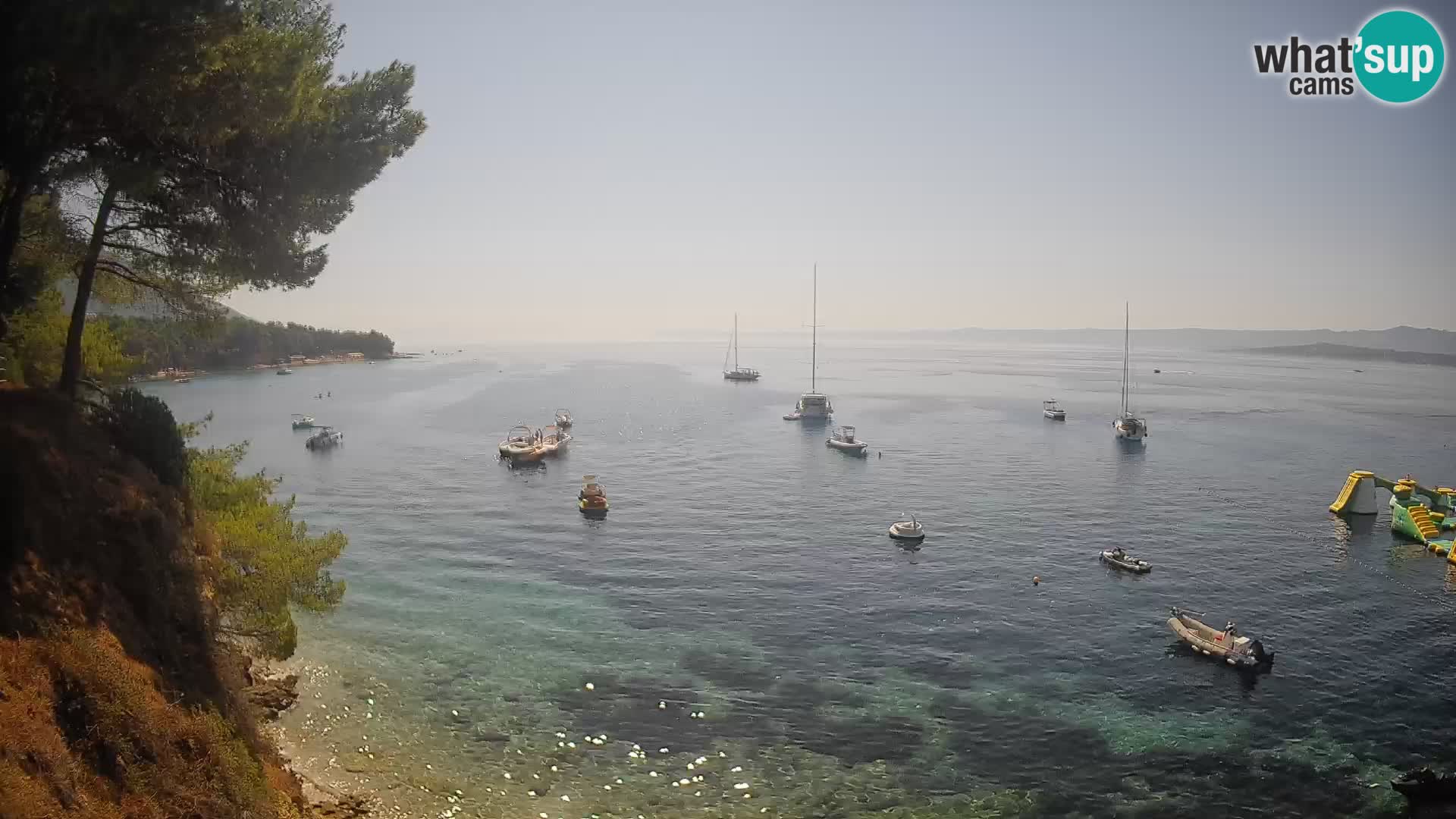 Webcam Spiaggia Potočine Bol – Vista live sulla spiaggia Borak, Isola di Brač