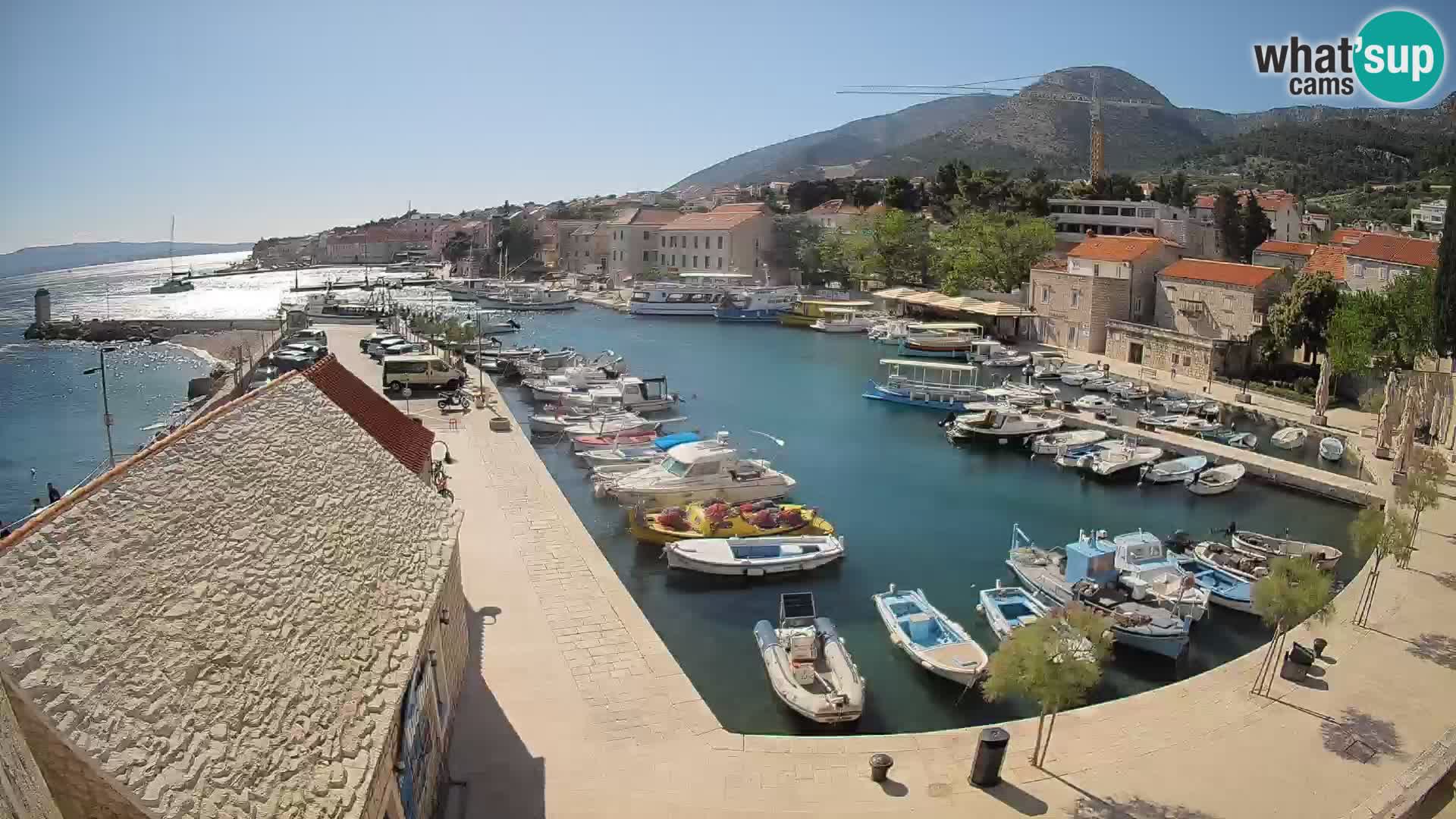 Spletna kamera Bol pristanišče – Pogled v živo na Rivo in marino