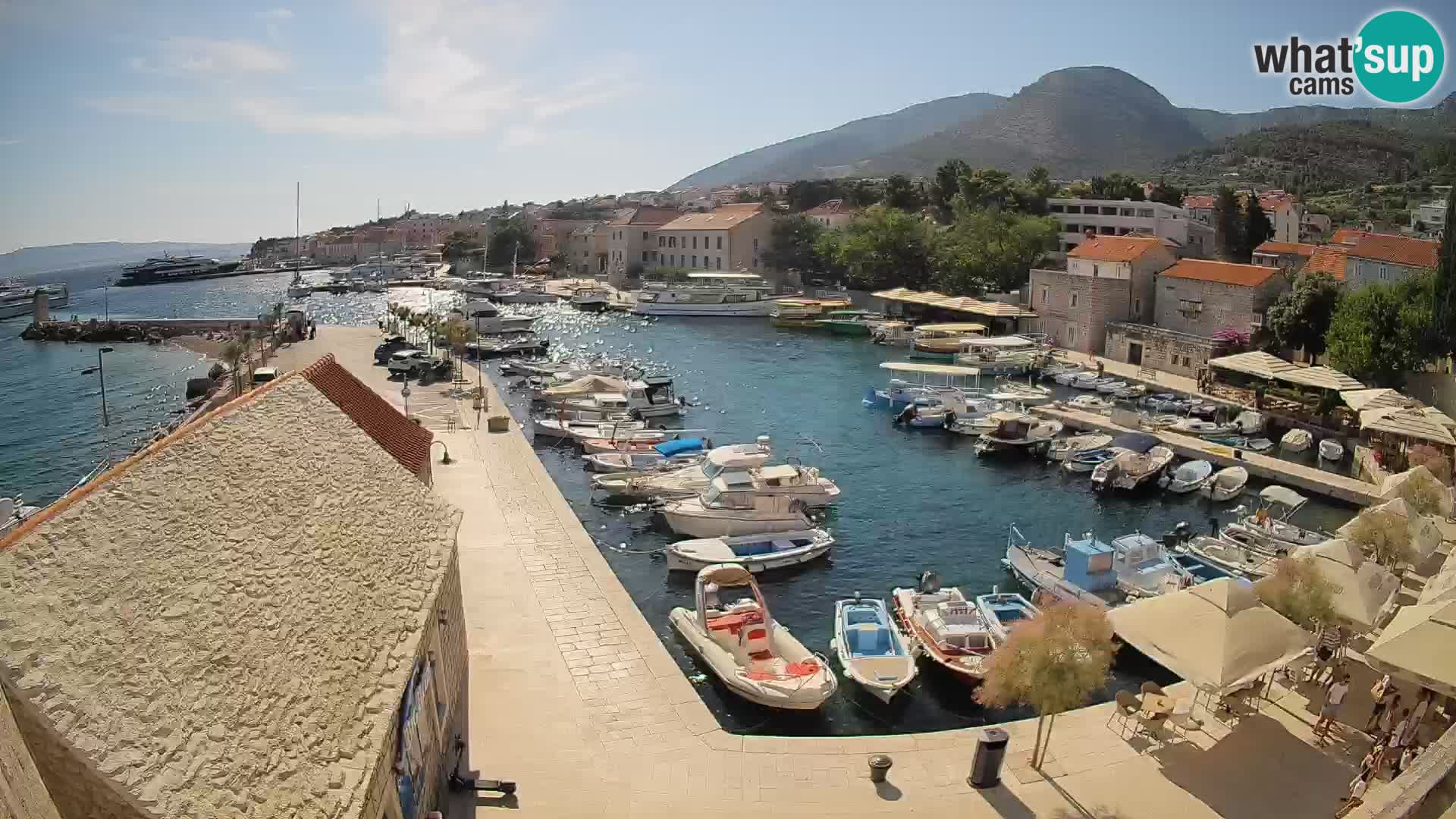 Spletna kamera Bol pristanišče – Pogled v živo na Rivo in marino