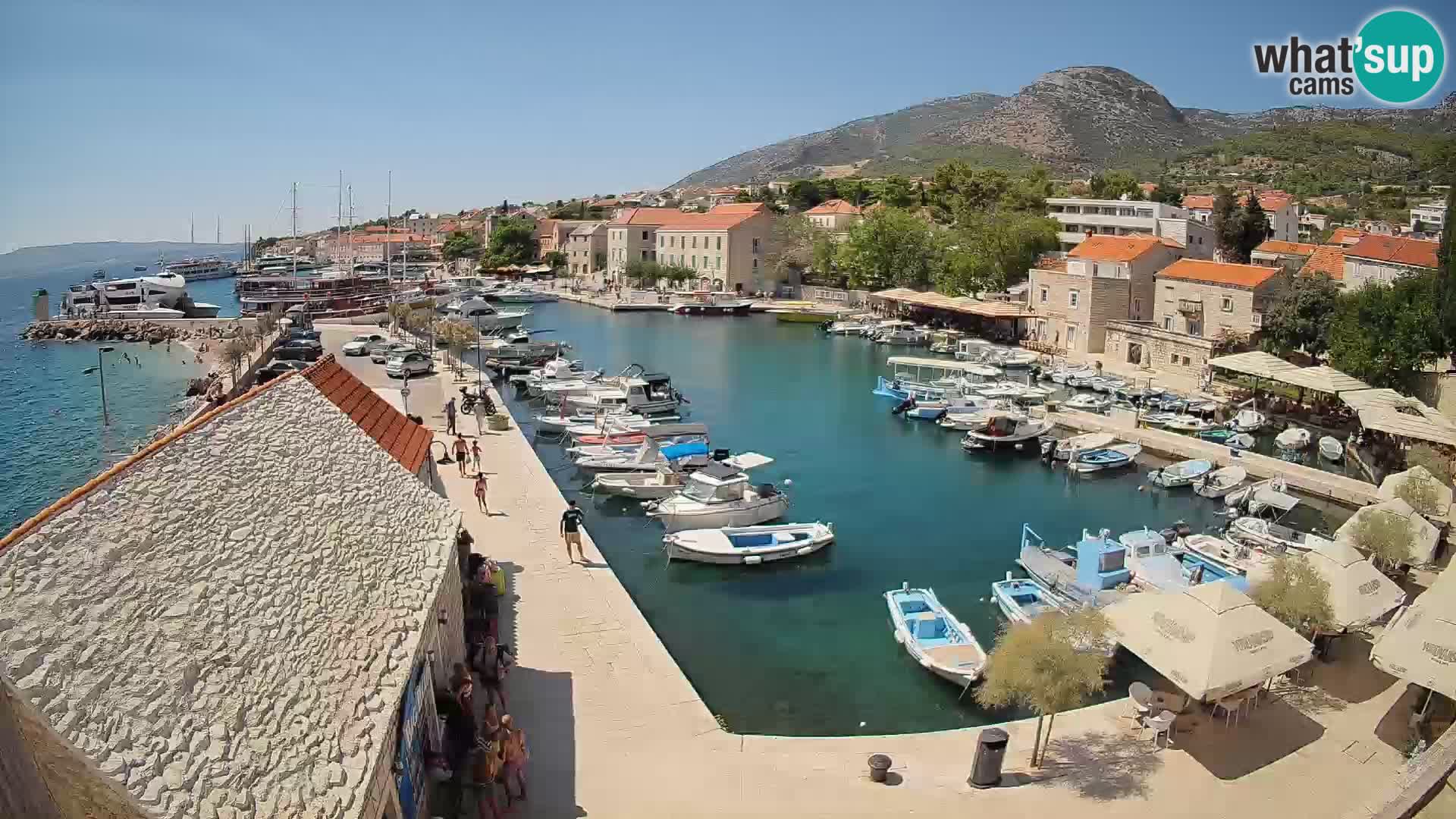 Spletna kamera Bol pristanišče – Pogled v živo na Rivo in marino