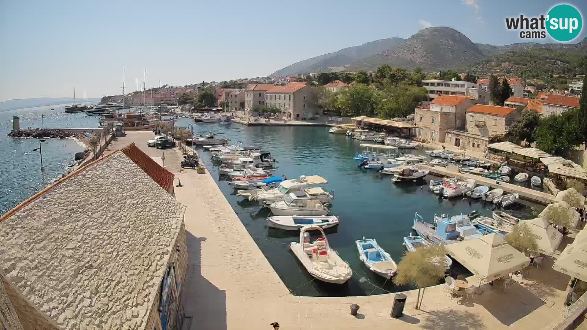 Spletna kamera Bol pristanišče – Pogled v živo na Rivo in marino