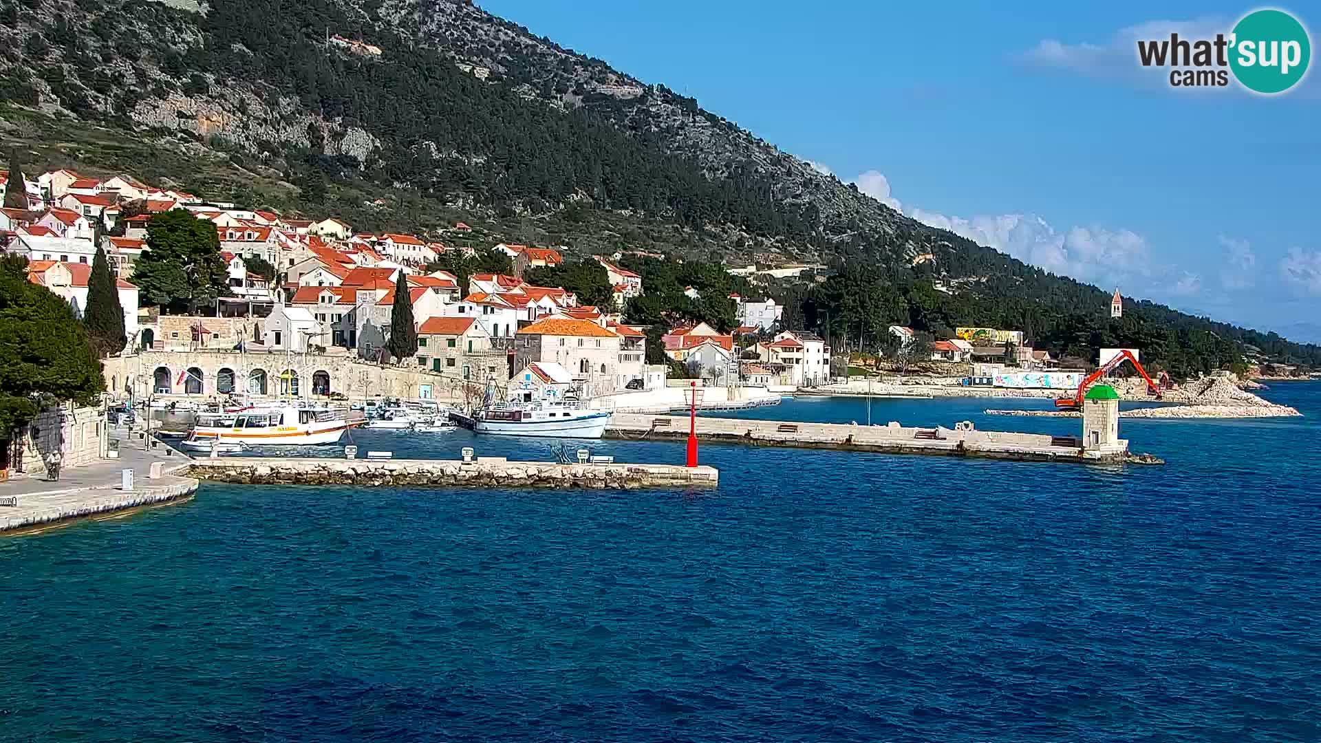 Webcam Bol Centre-Ville & Marina – Vue en direct depuis Bol, île de Brač