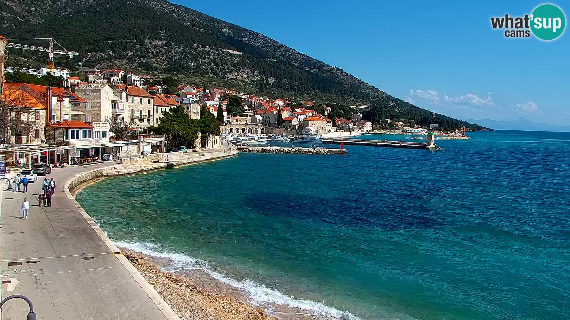Webcam Bol centre-ville & marina – Vue en direct depuis Bol, île de Brač