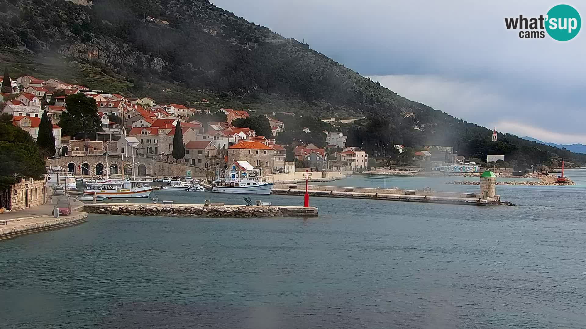 Webcam Bol Centre-Ville & Marina – Vue en direct depuis Bol, île de Brač