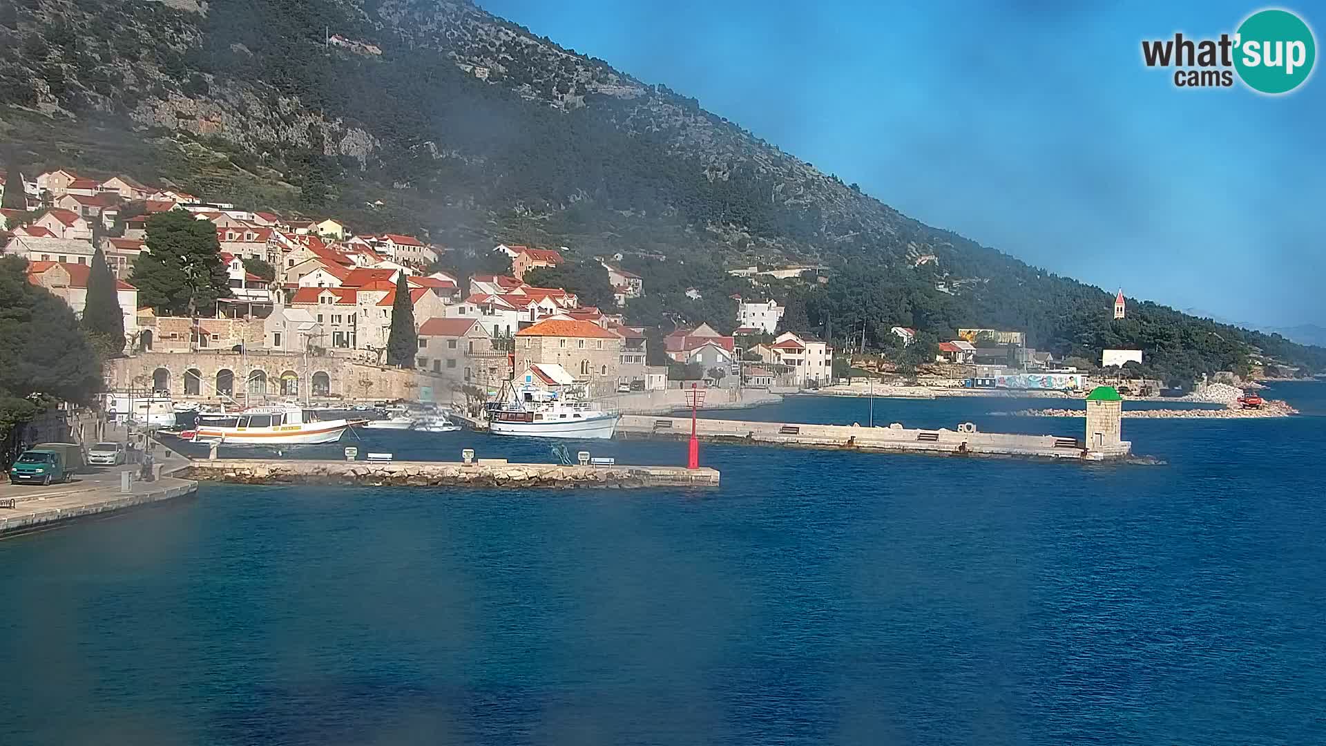 Webcam Bol centre-ville & marina – Vue en direct depuis Bol, île de Brač