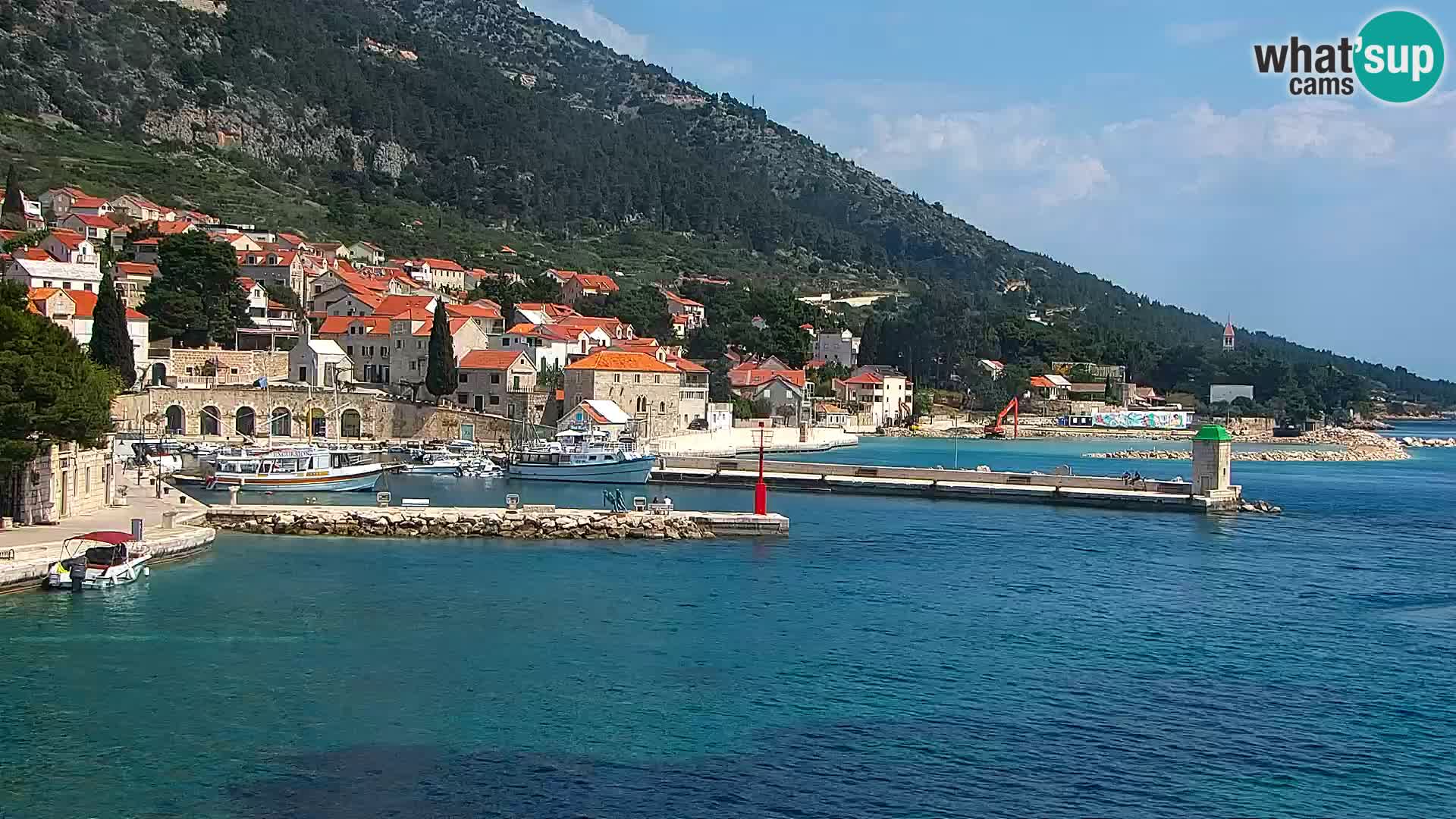 Webcam Bol centre-ville & marina – Vue en direct depuis Bol, île de Brač