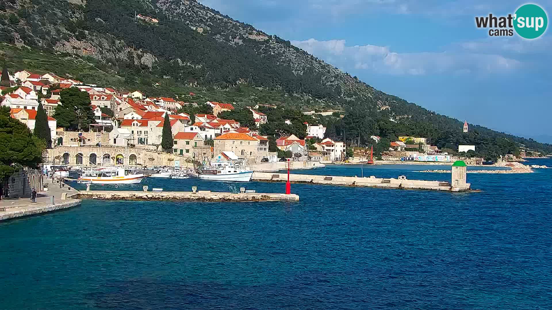 Webcam Bol centre-ville & marina – Vue en direct depuis Bol, île de Brač