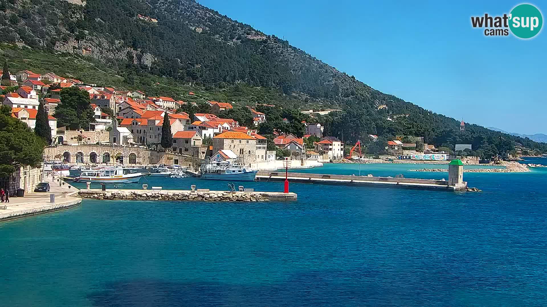 Webcam Bol Centre-Ville & Marina – Vue en direct depuis Bol, île de Brač
