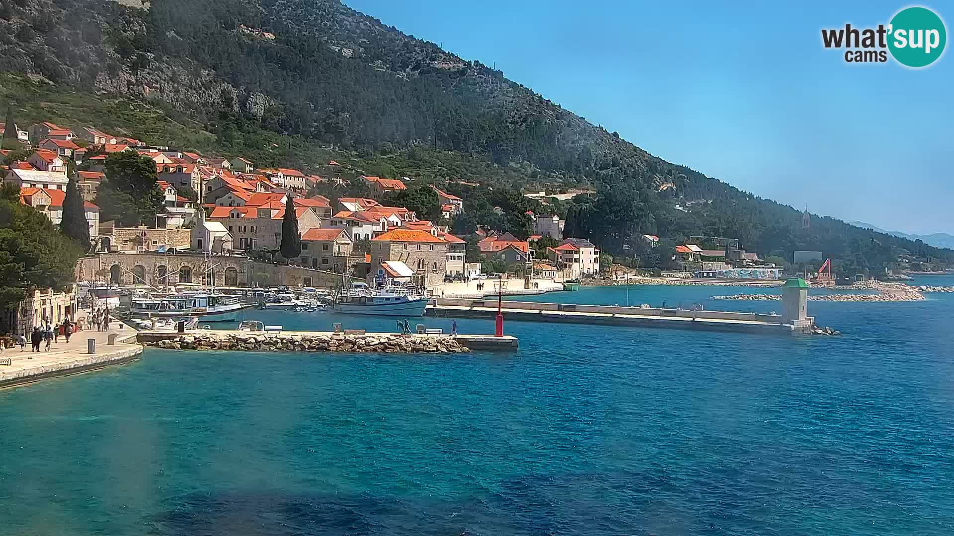 Webcam Bol Centre-Ville & Marina – Vue en direct depuis Bol, île de Brač