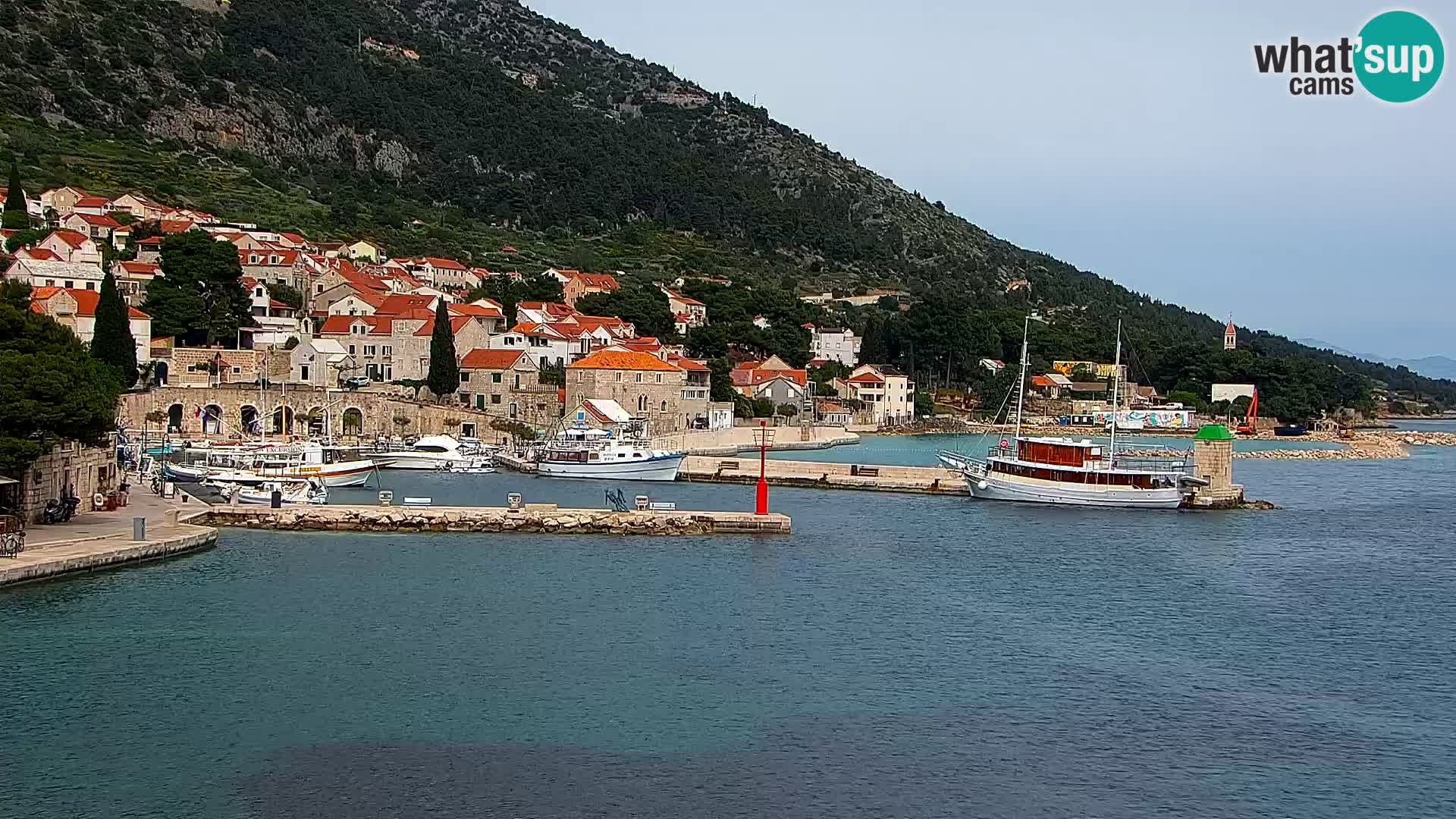 Webcam Bol centre-ville & marina – Vue en direct depuis Bol, île de Brač