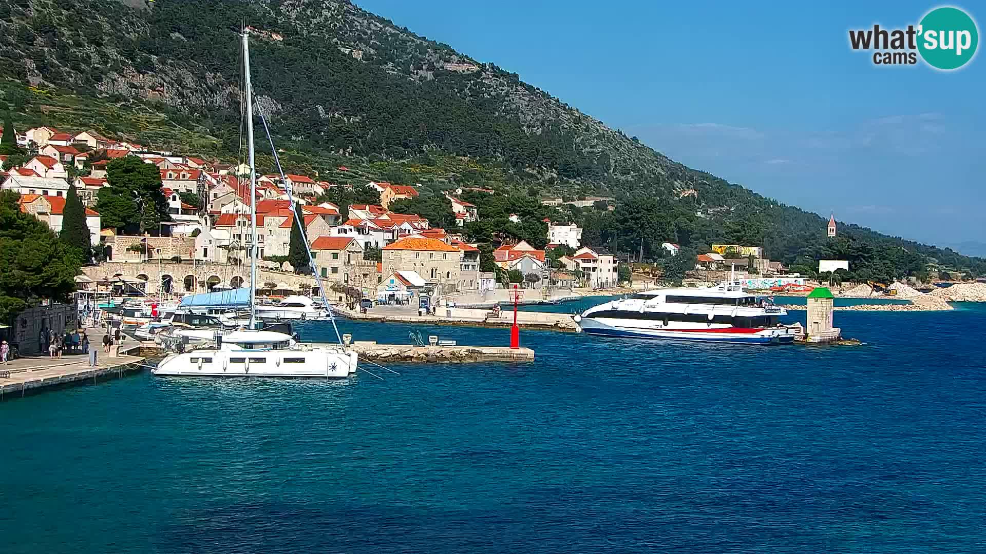 Webcam Bol centre-ville & marina – Vue en direct depuis Bol, île de Brač