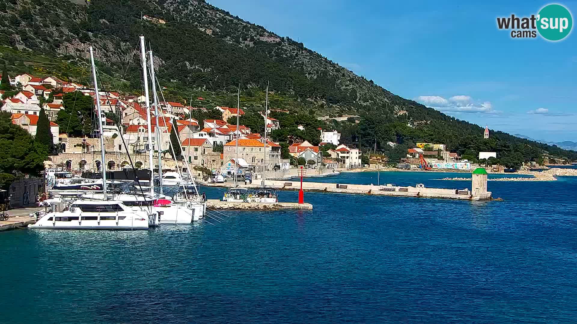 Webcam Bol centre-ville & marina – Vue en direct depuis Bol, île de Brač