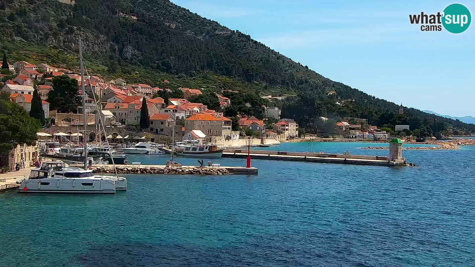Webcam Bol Centre-Ville & Marina – Vue en direct depuis Bol, île de Brač