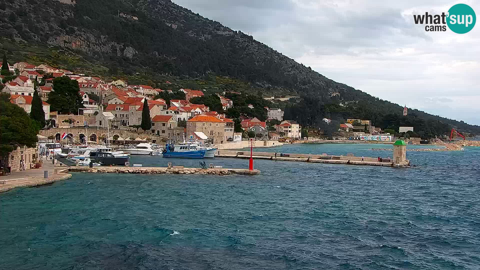 Webcam Bol centre-ville & marina – Vue en direct depuis Bol, île de Brač