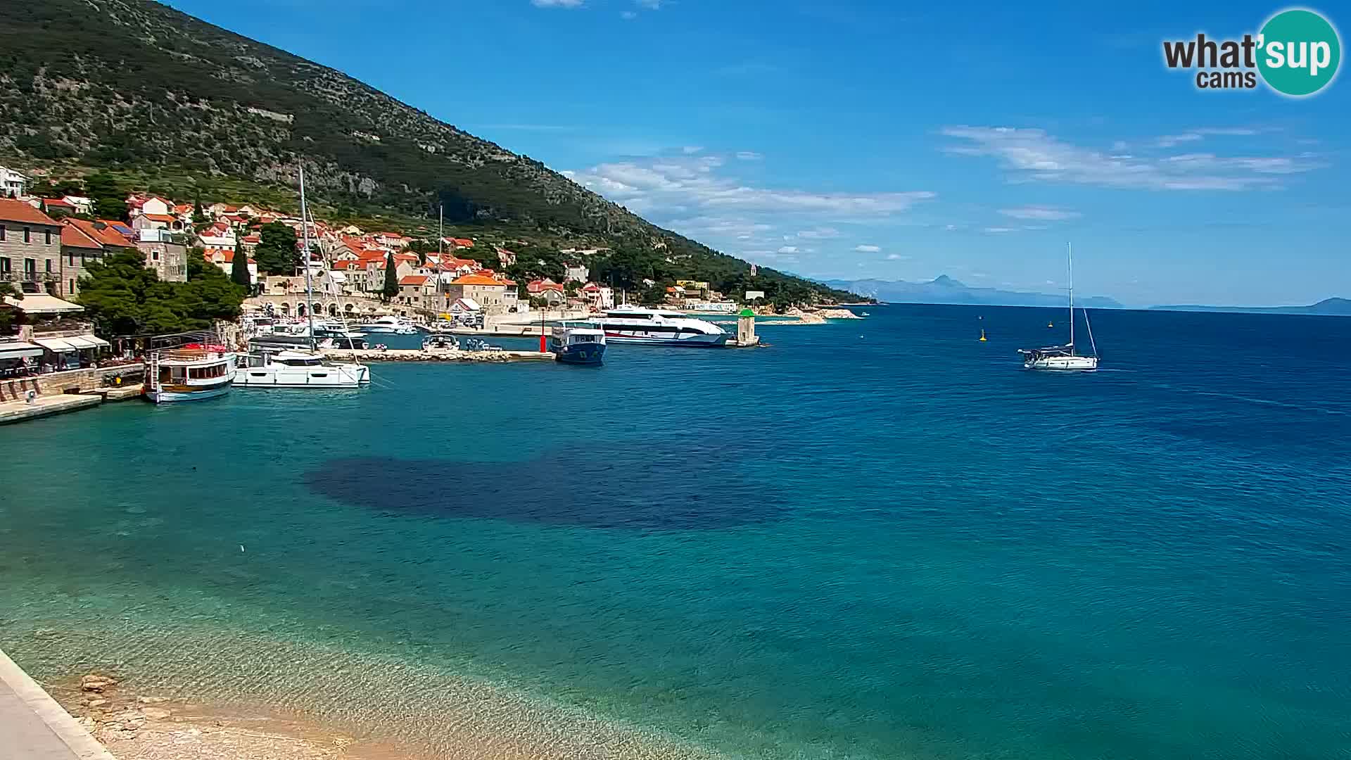Spletna kamera Bol – Center mesta in marina v živo
