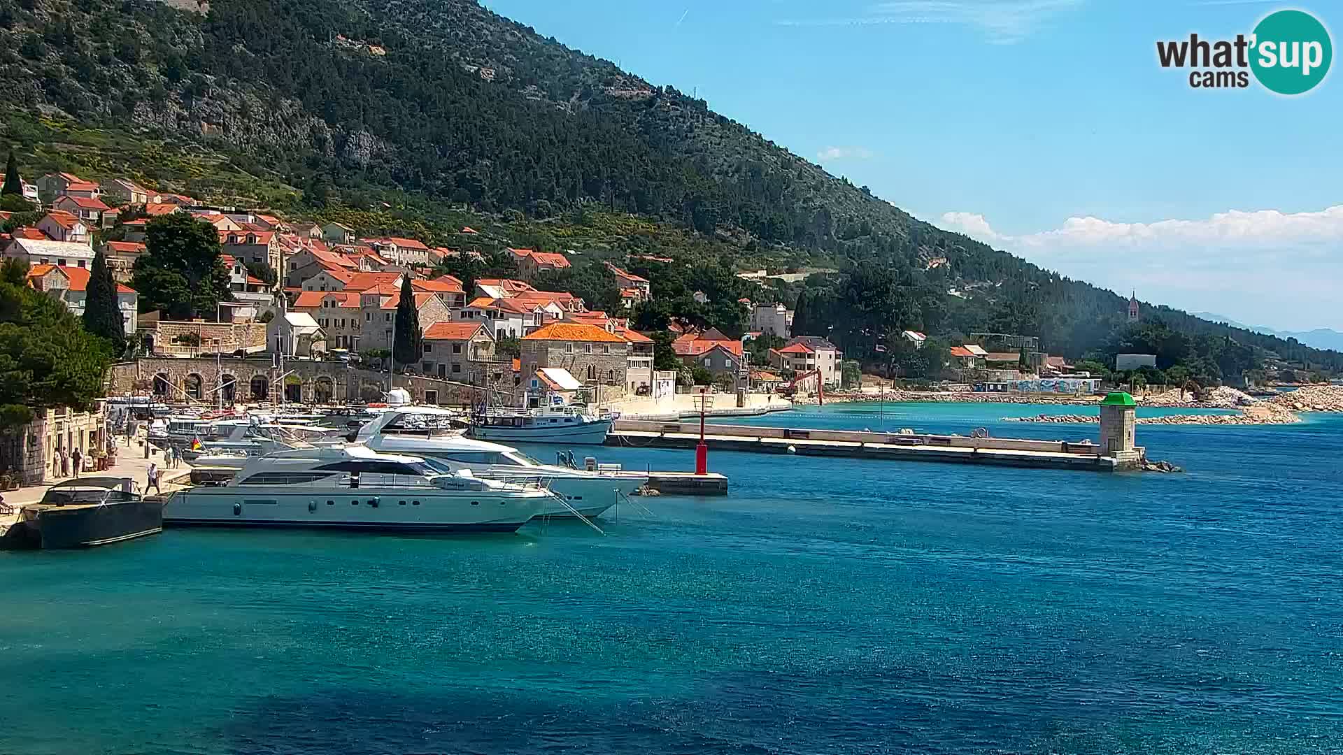 Webcam Bol centre-ville & marina – Vue en direct depuis Bol, île de Brač