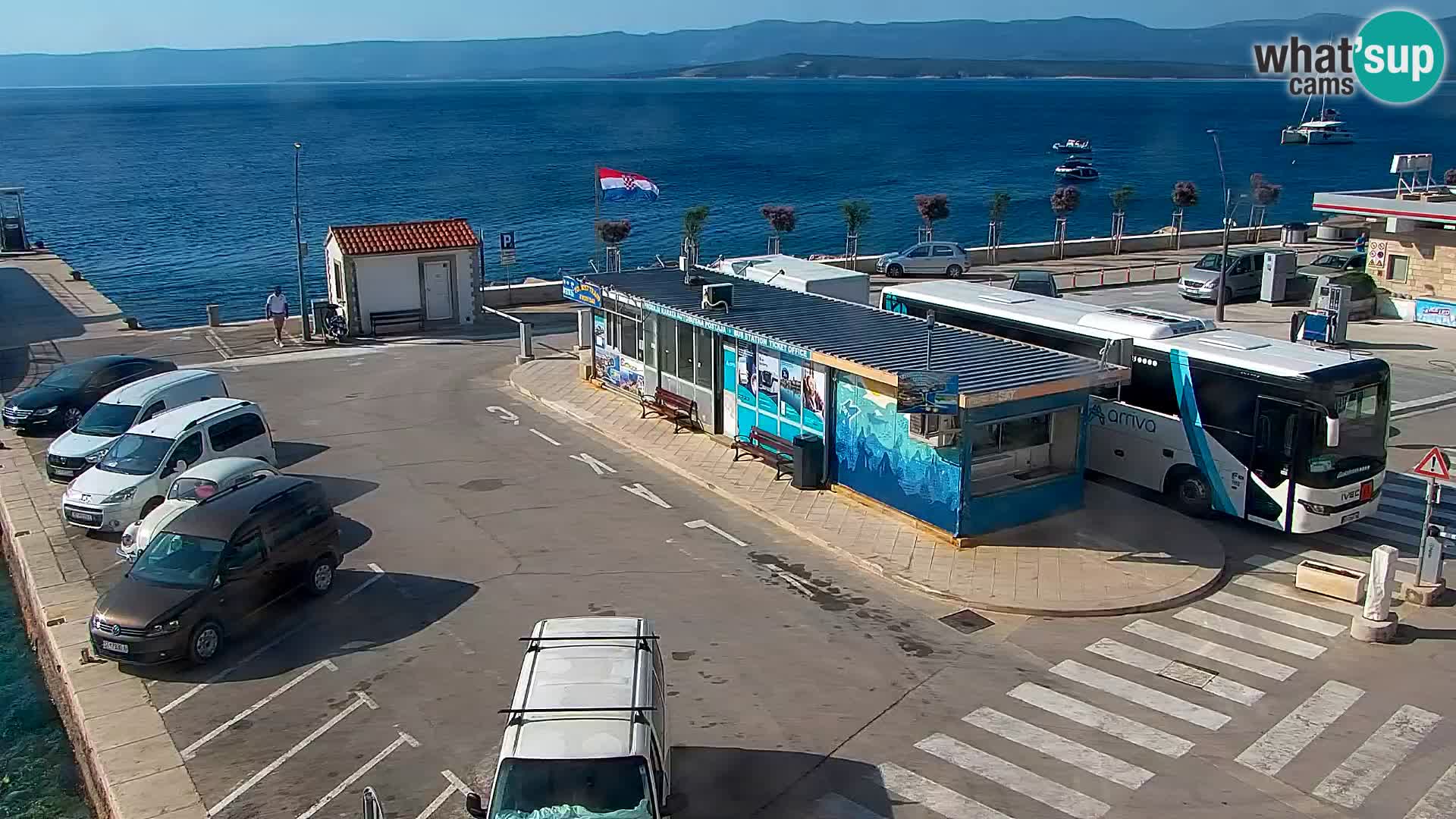 Webcam Bol centre-ville & marina – Vue en direct depuis Bol, île de Brač