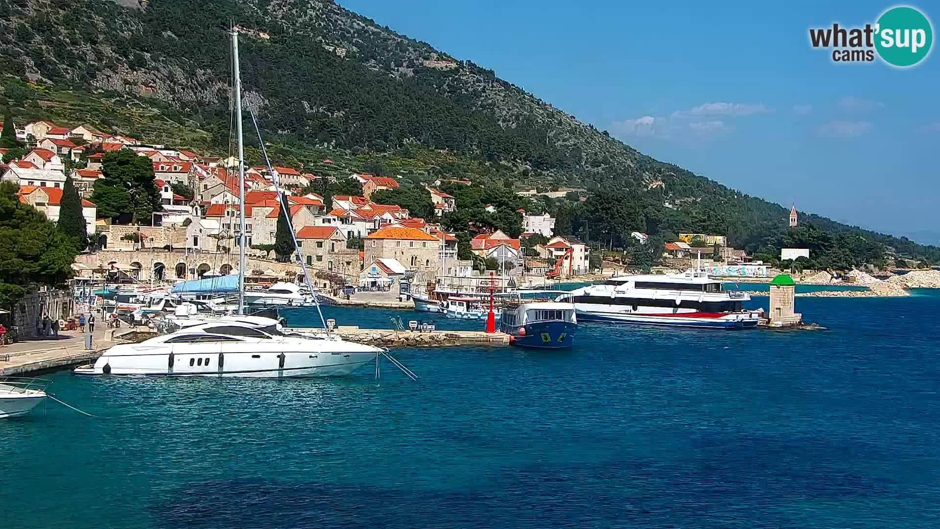 Webcam Bol centre-ville & marina – Vue en direct depuis Bol, île de Brač