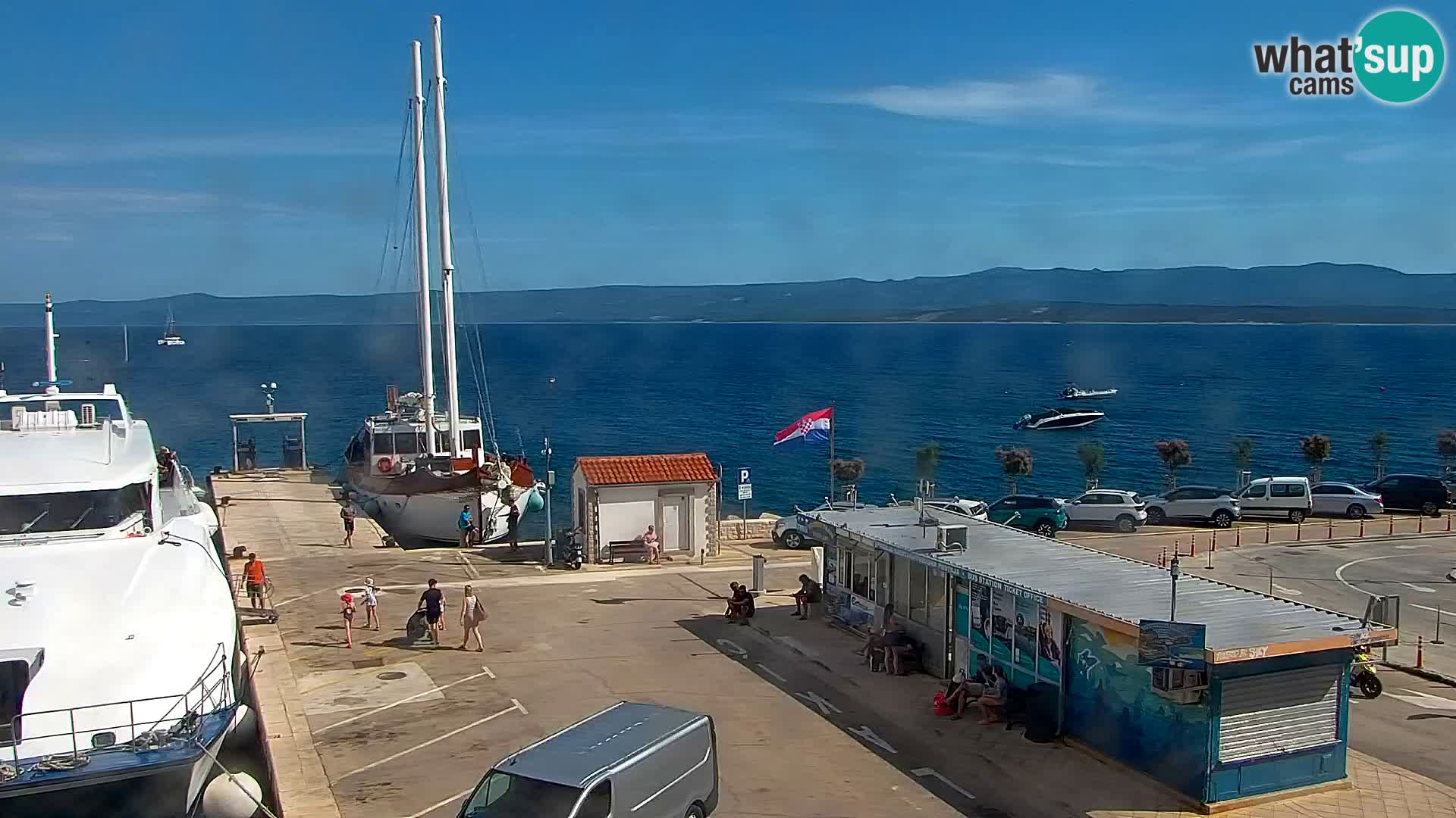 Webcam Bol centre-ville & marina – Vue en direct depuis Bol, île de Brač