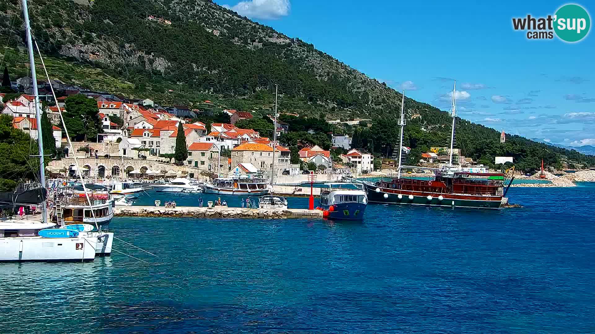 Webcam Bol centre-ville & marina – Vue en direct depuis Bol, île de Brač