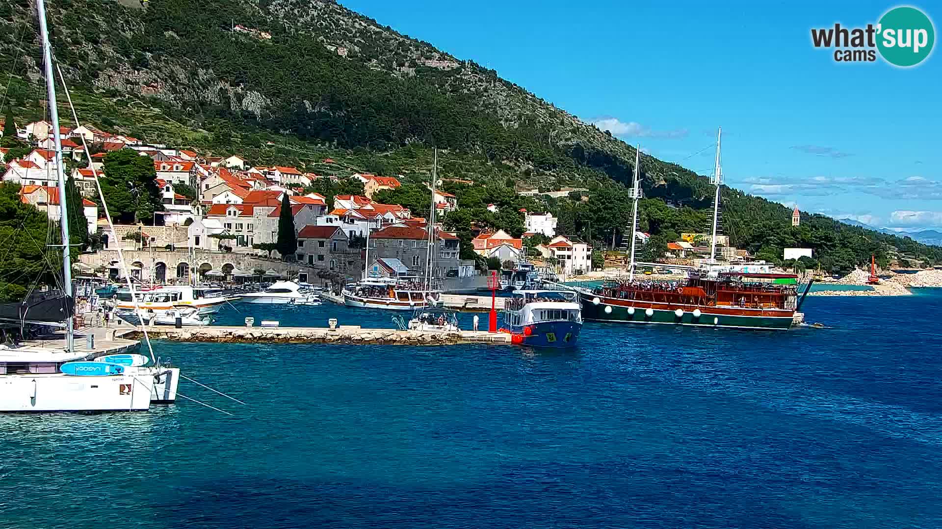 Webcam Bol centre-ville & marina – Vue en direct depuis Bol, île de Brač
