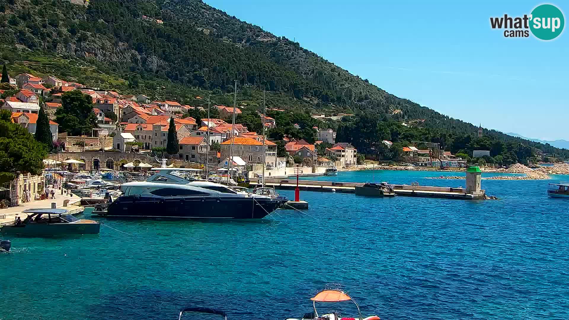 Webcam Bol centre-ville & marina – Vue en direct depuis Bol, île de Brač