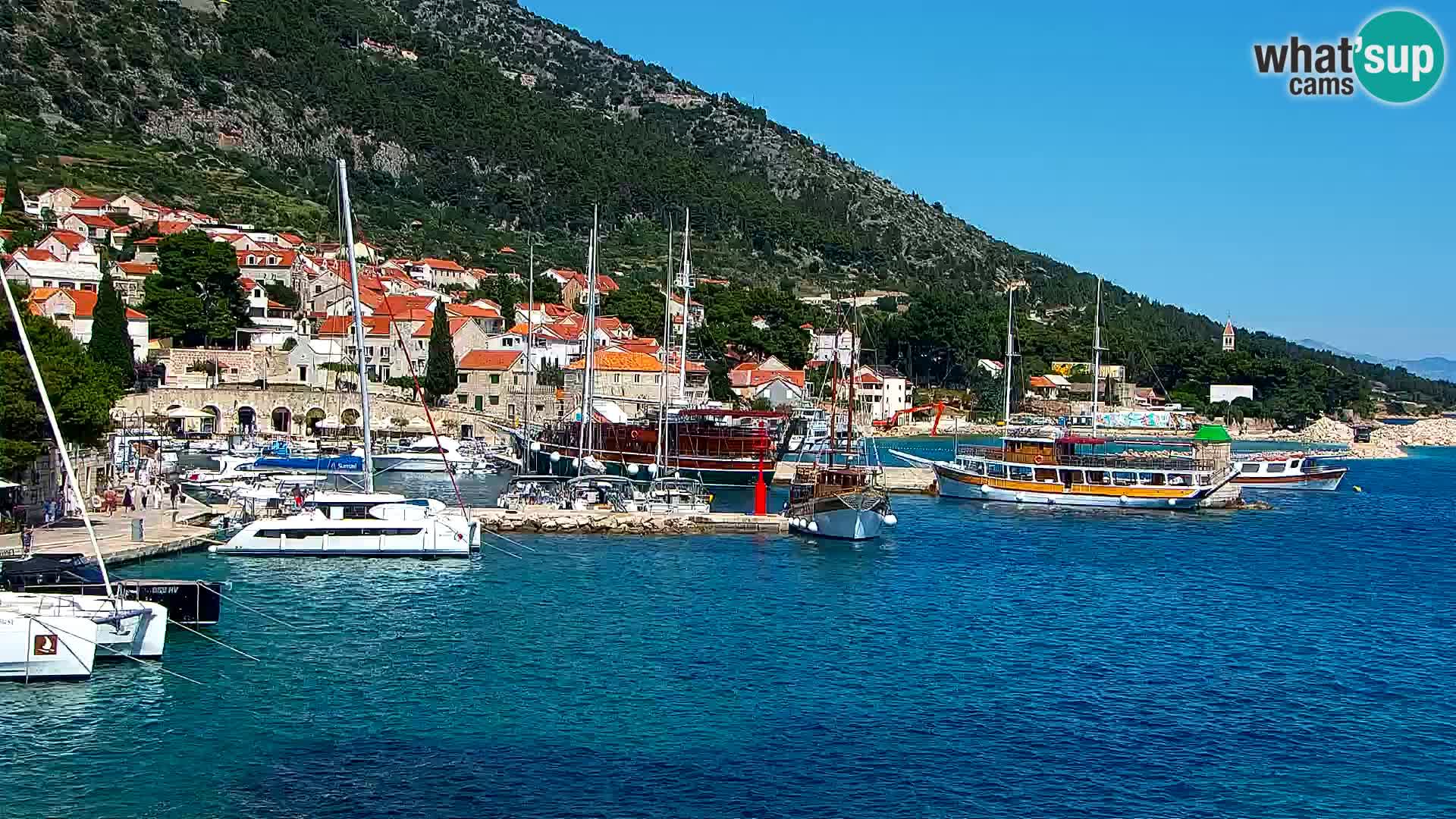 Webcam Bol centre-ville & marina – Vue en direct depuis Bol, île de Brač