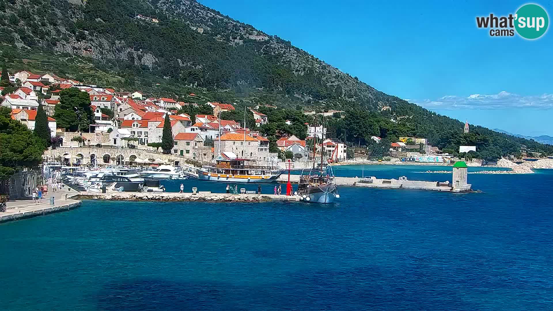 Webcam Bol centre-ville & marina – Vue en direct depuis Bol, île de Brač