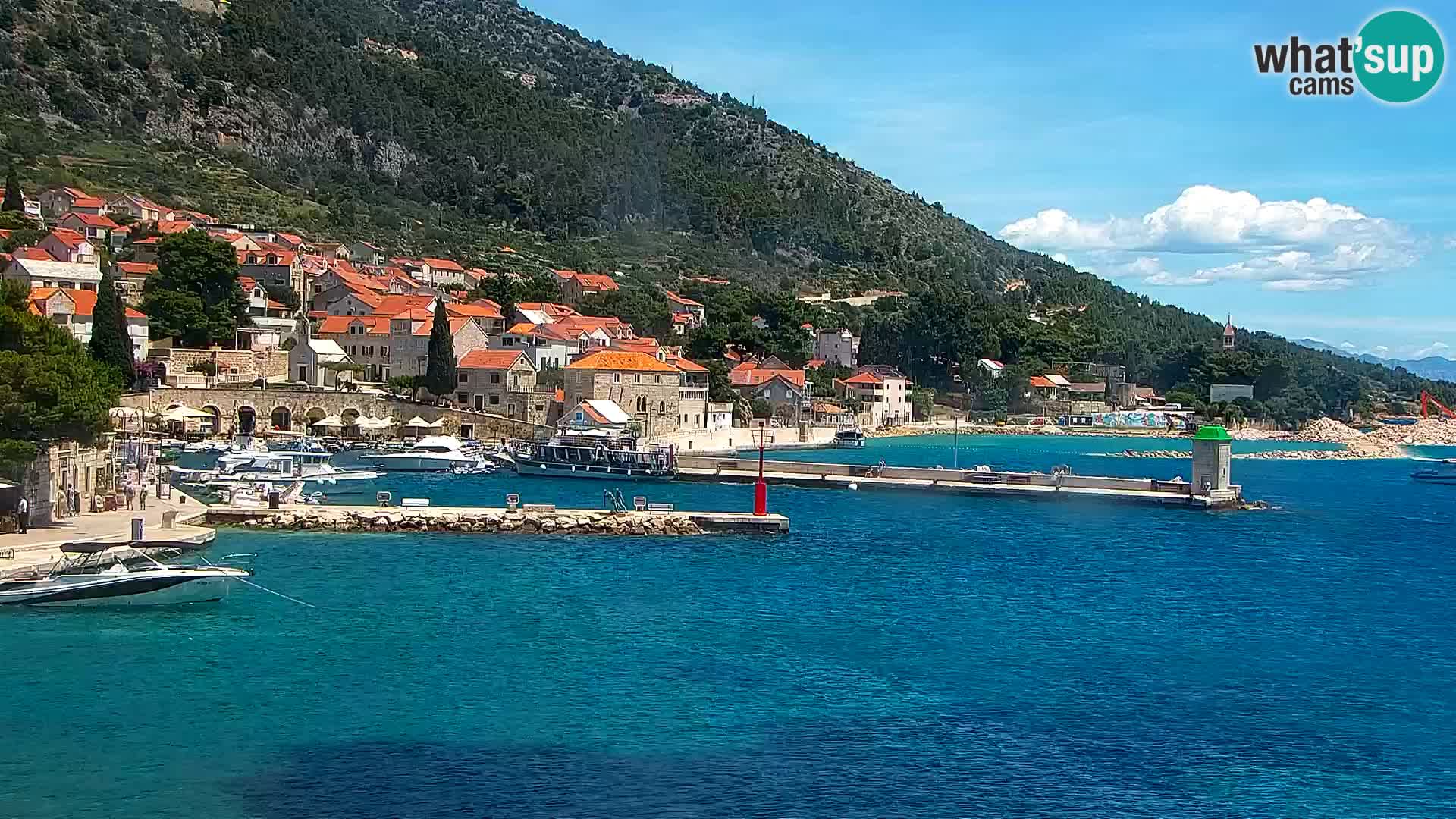 Webcam Bol centre-ville & marina – Vue en direct depuis Bol, île de Brač