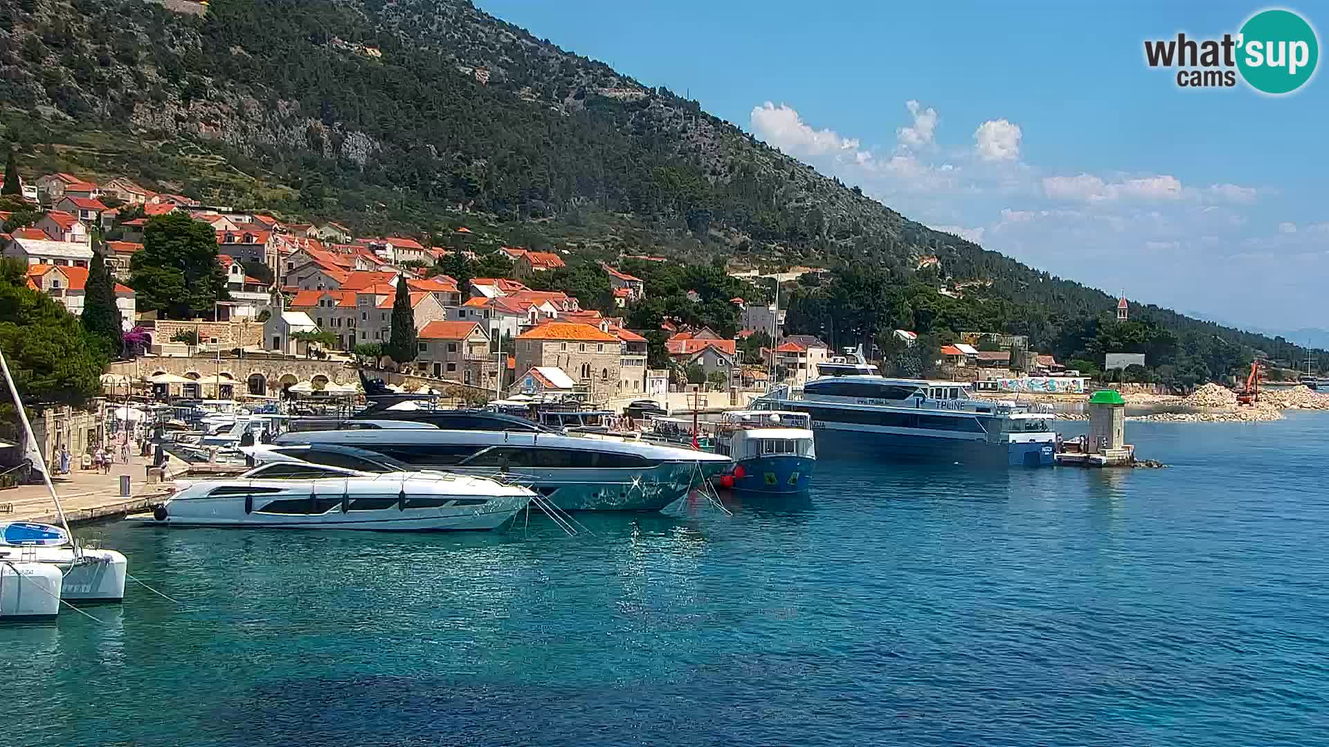 Webcam Bol centre-ville & marina – Vue en direct depuis Bol, île de Brač