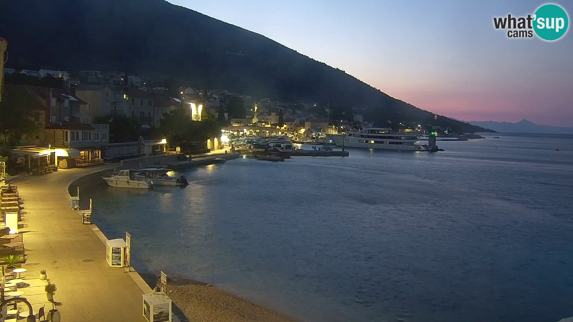 Webcam Bol centre-ville & marina – Vue en direct depuis Bol, île de Brač