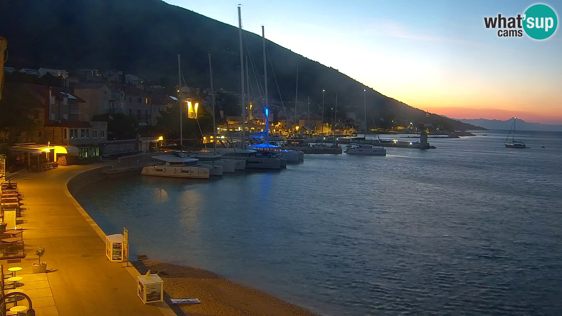 Webcam Bol centre-ville & marina – Vue en direct depuis Bol, île de Brač