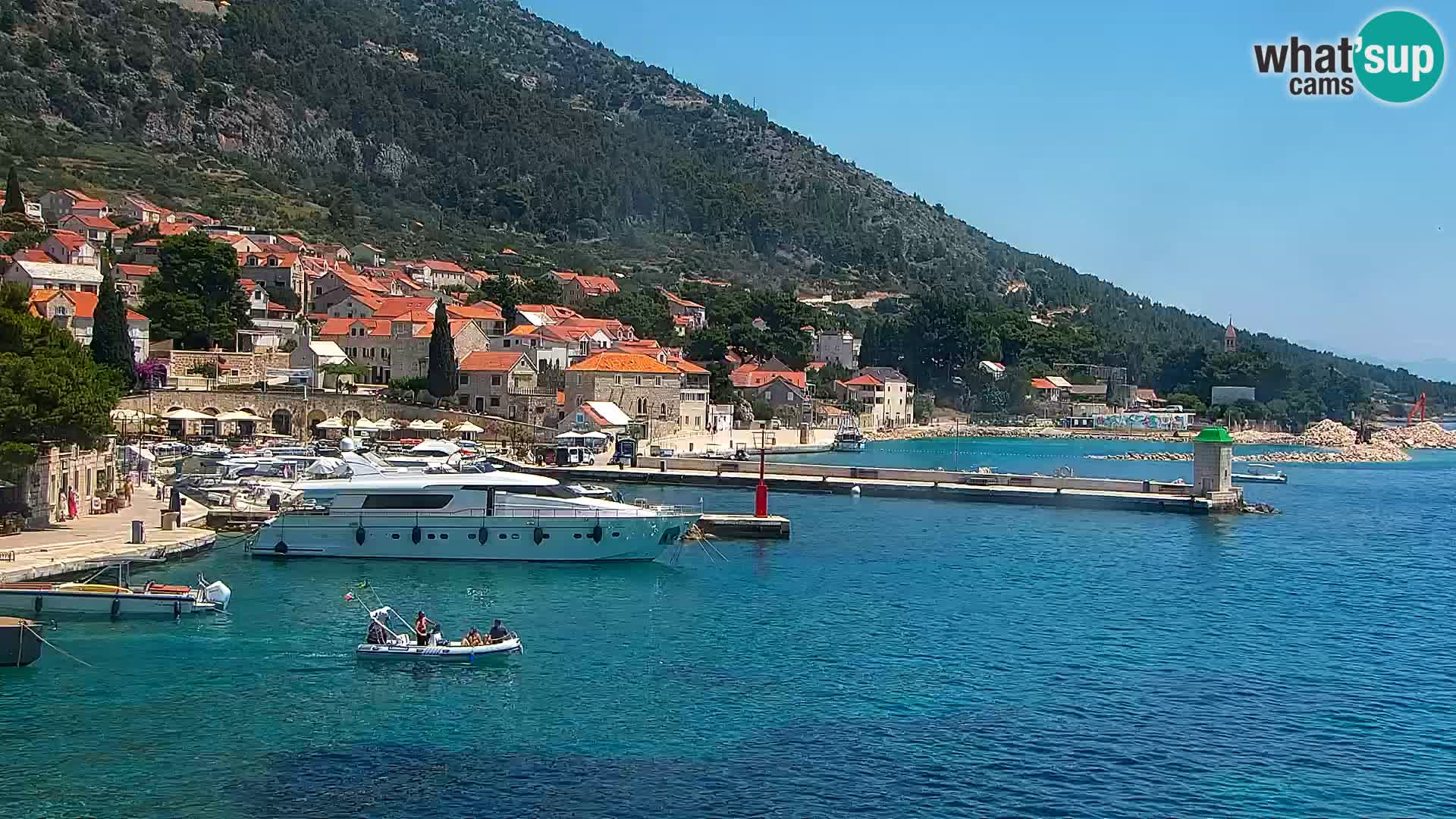 Webcam Bol centre-ville & marina – Vue en direct depuis Bol, île de Brač