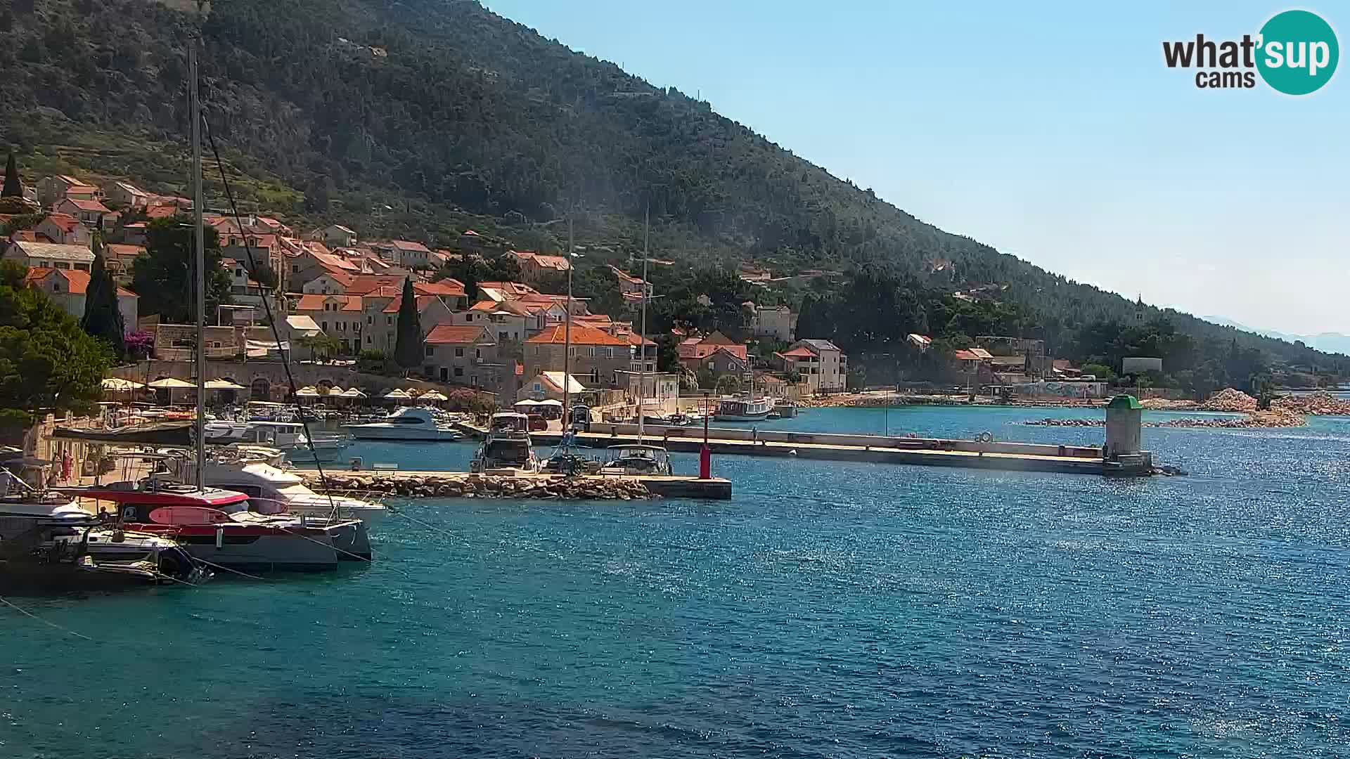 Webcam Bol centre-ville & marina – Vue en direct depuis Bol, île de Brač