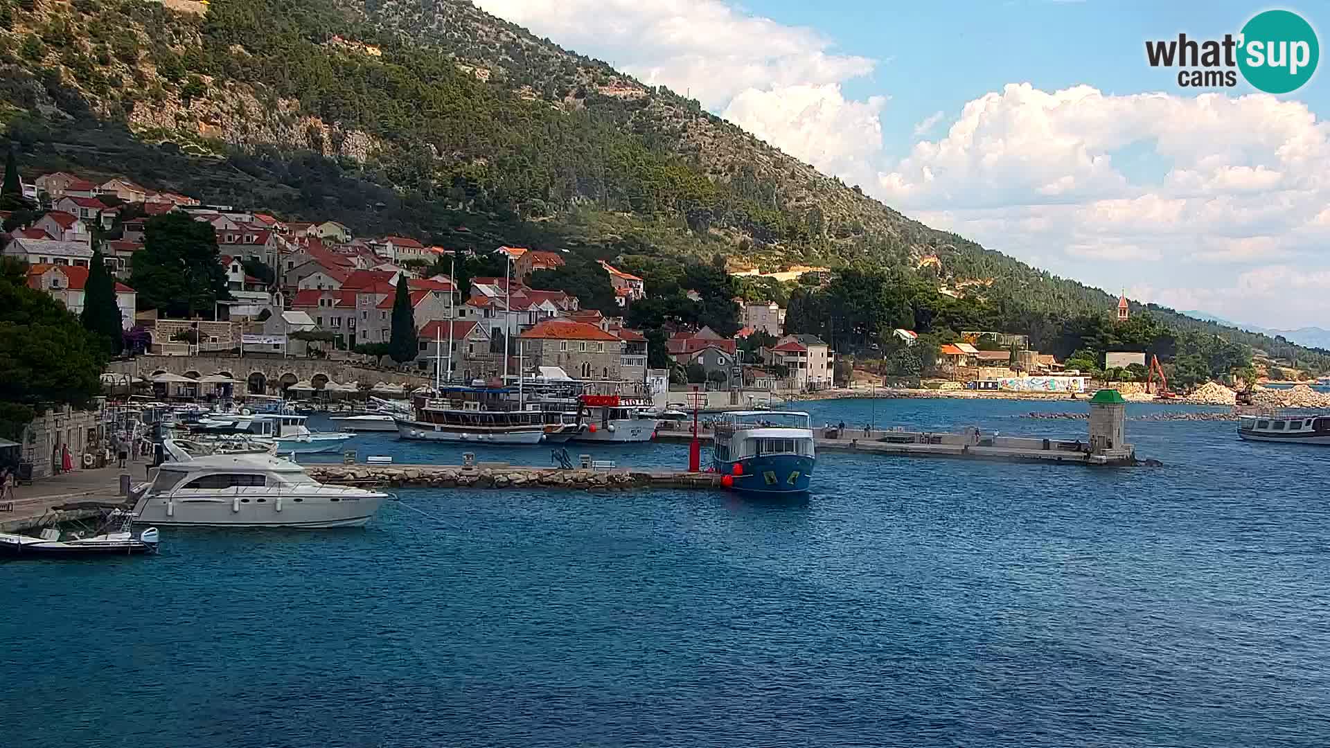 Webcam Bol centre-ville & marina – Vue en direct depuis Bol, île de Brač