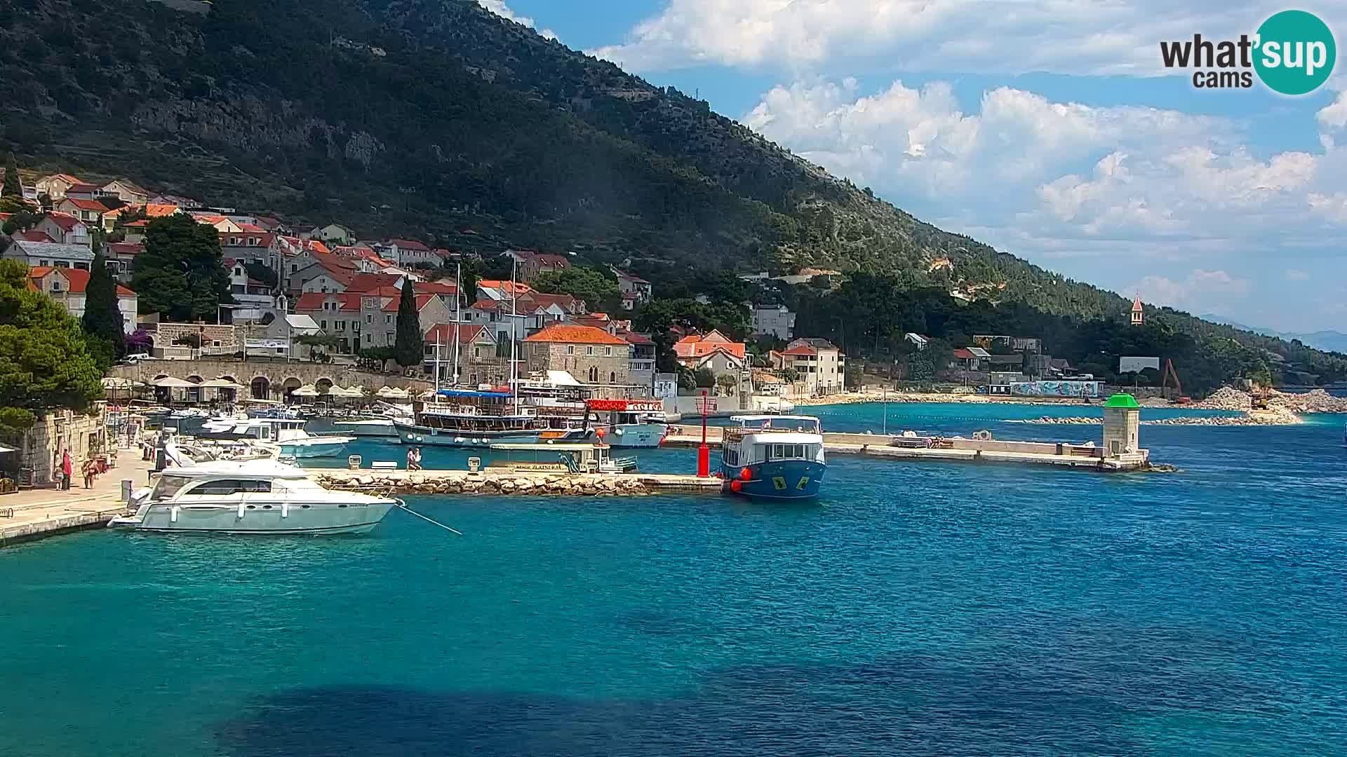 Webcam Bol centre-ville & marina – Vue en direct depuis Bol, île de Brač