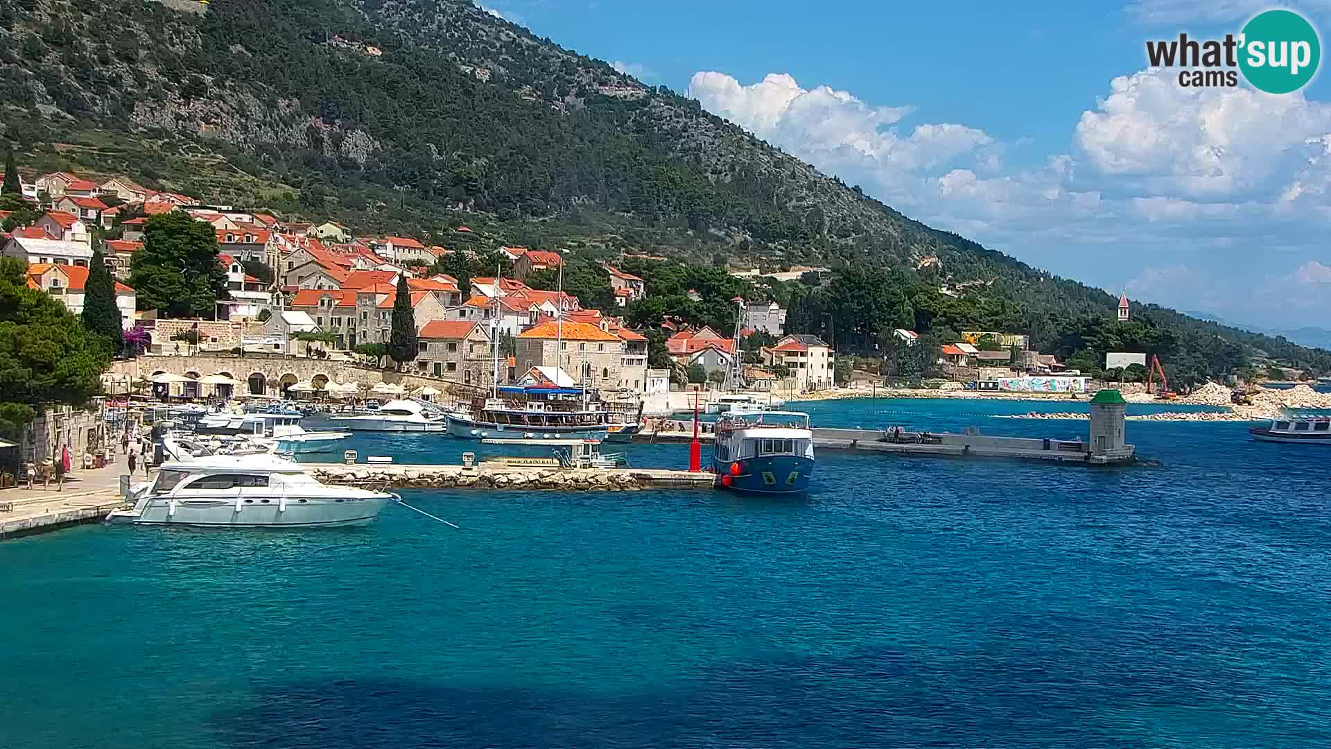 Webcam Bol centre-ville & marina – Vue en direct depuis Bol, île de Brač