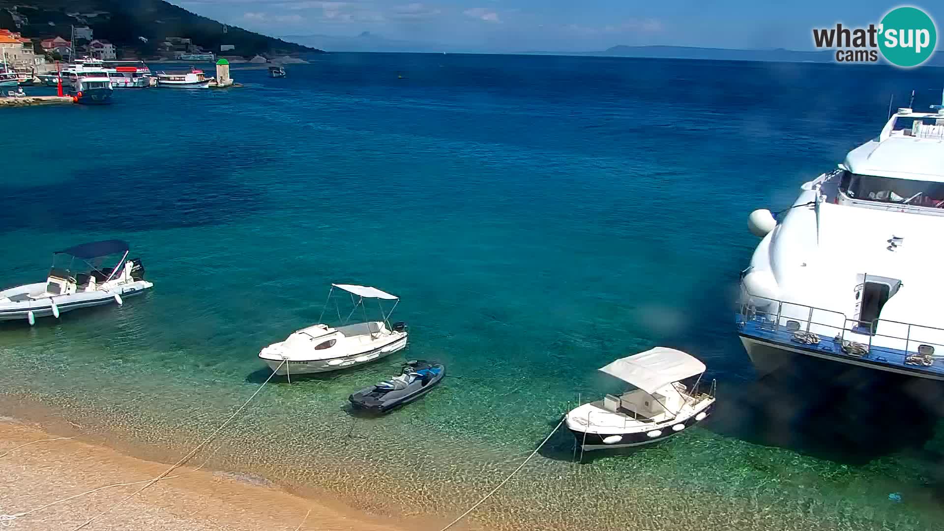 Webcam Bol centre-ville & marina – Vue en direct depuis Bol, île de Brač