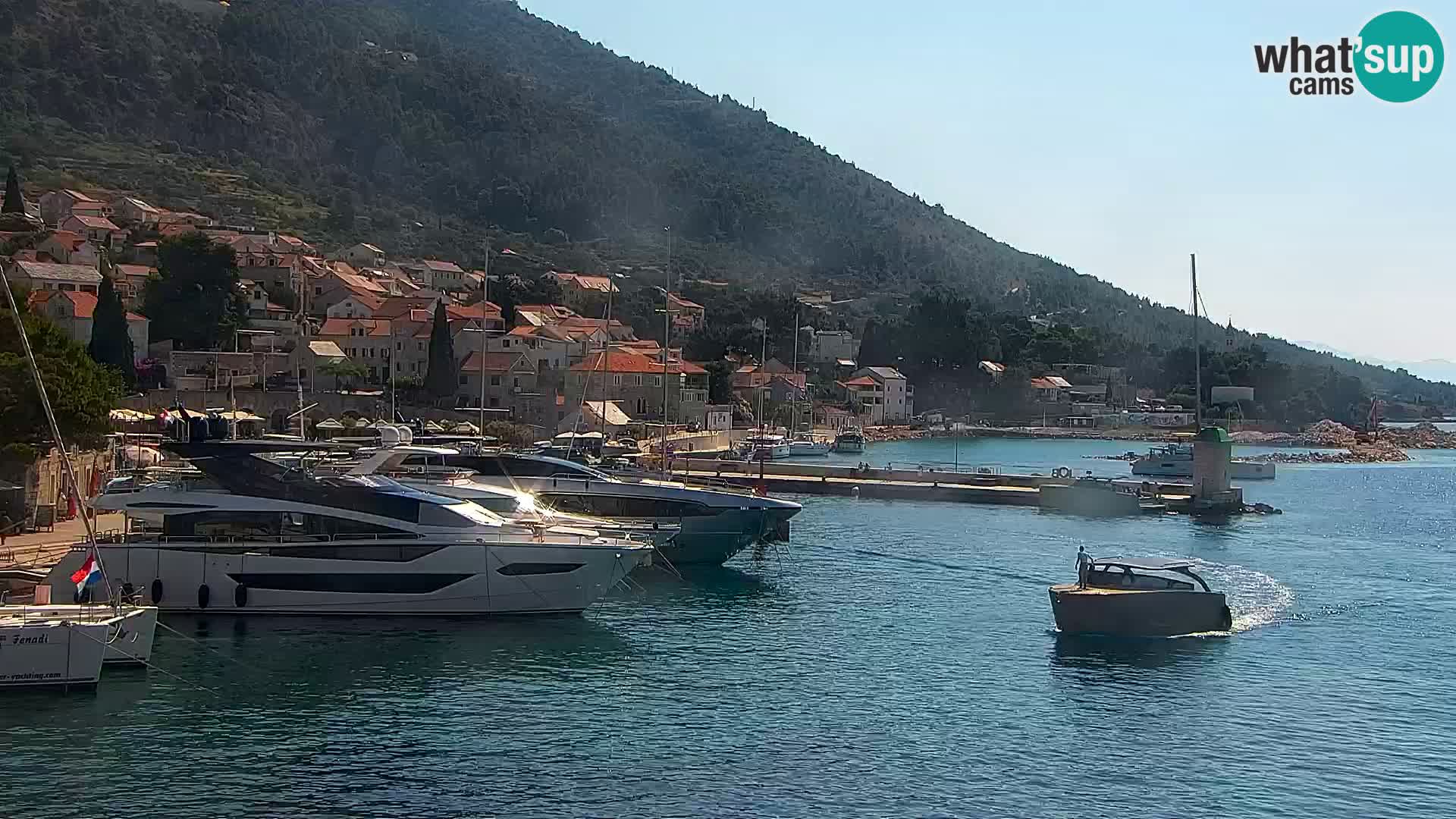 Webcam Bol centre-ville & marina – Vue en direct depuis Bol, île de Brač