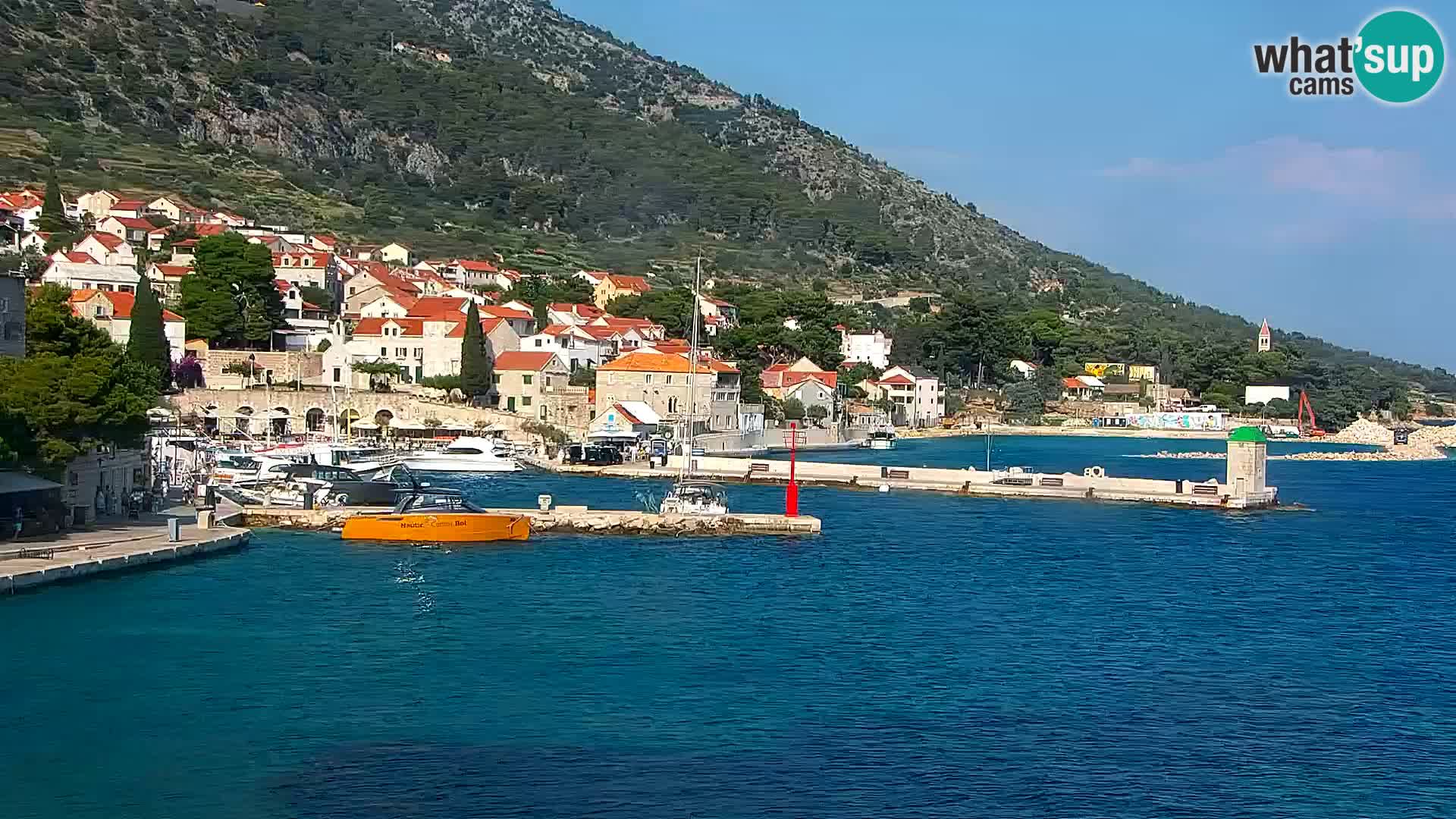 Webcam Bol Centre-Ville & Marina – Vue en direct depuis Bol, île de Brač