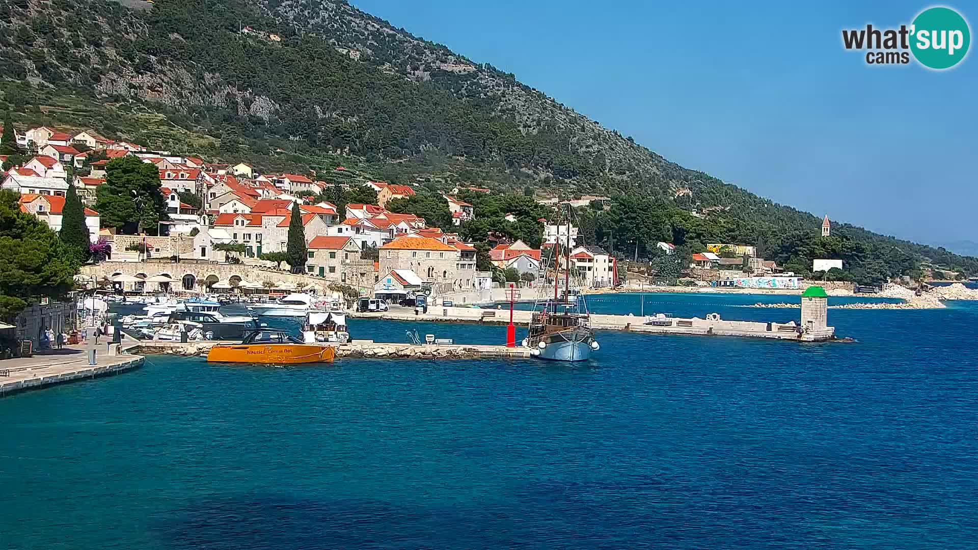 Webcam Bol Centre-Ville & Marina – Vue en direct depuis Bol, île de Brač