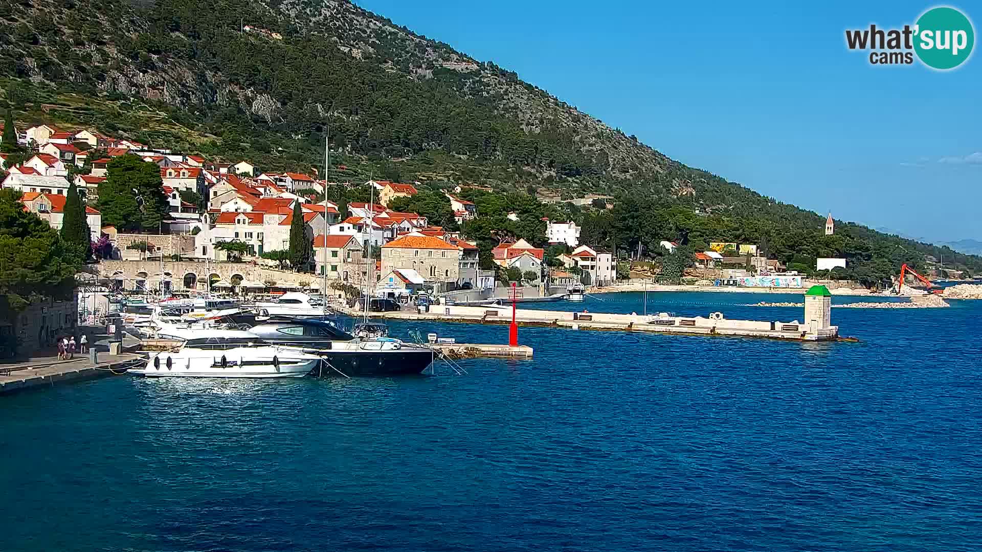 Webcam Bol centre-ville & marina – Vue en direct depuis Bol, île de Brač