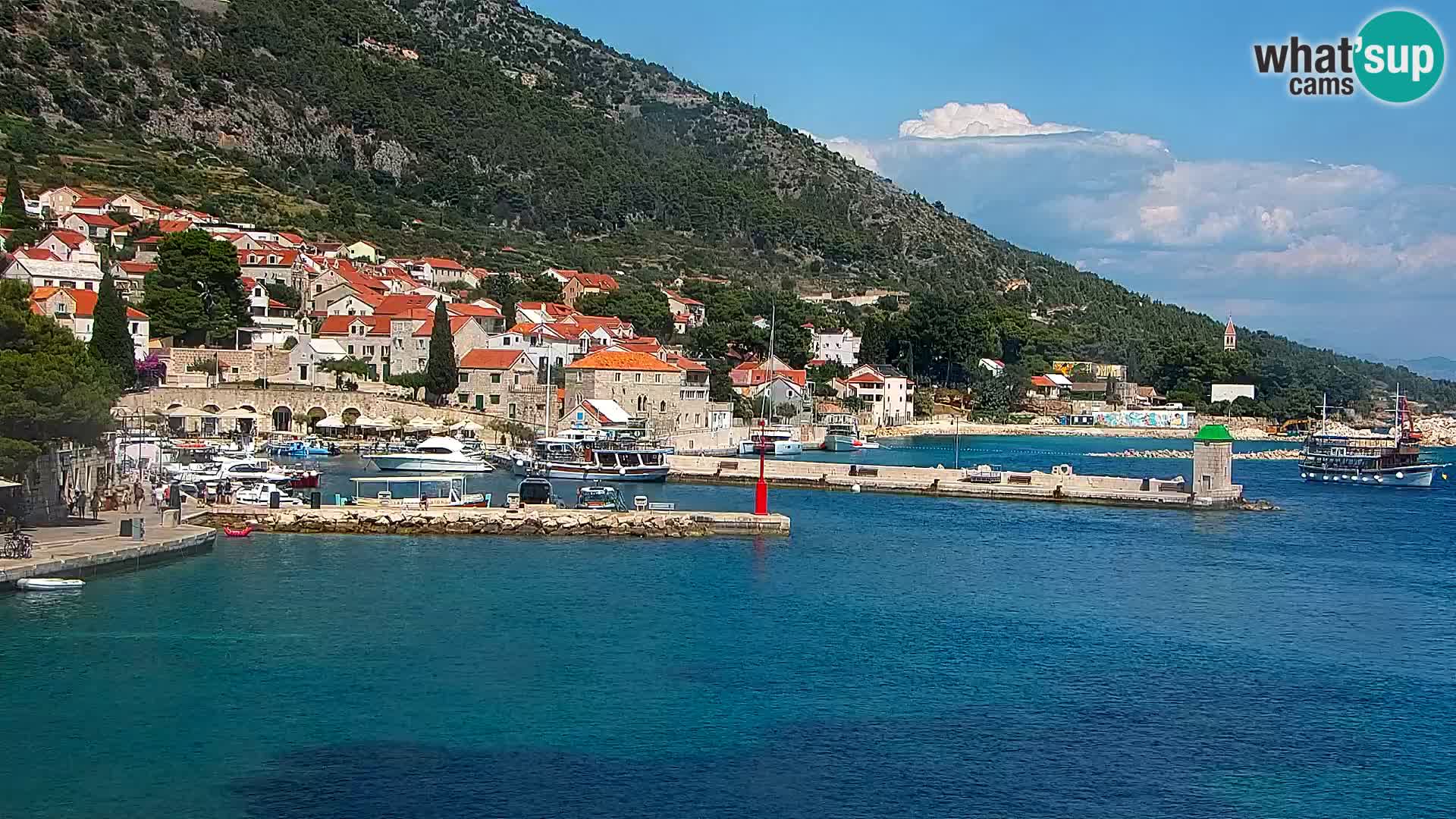 Webcam Bol centre-ville & marina – Vue en direct depuis Bol, île de Brač